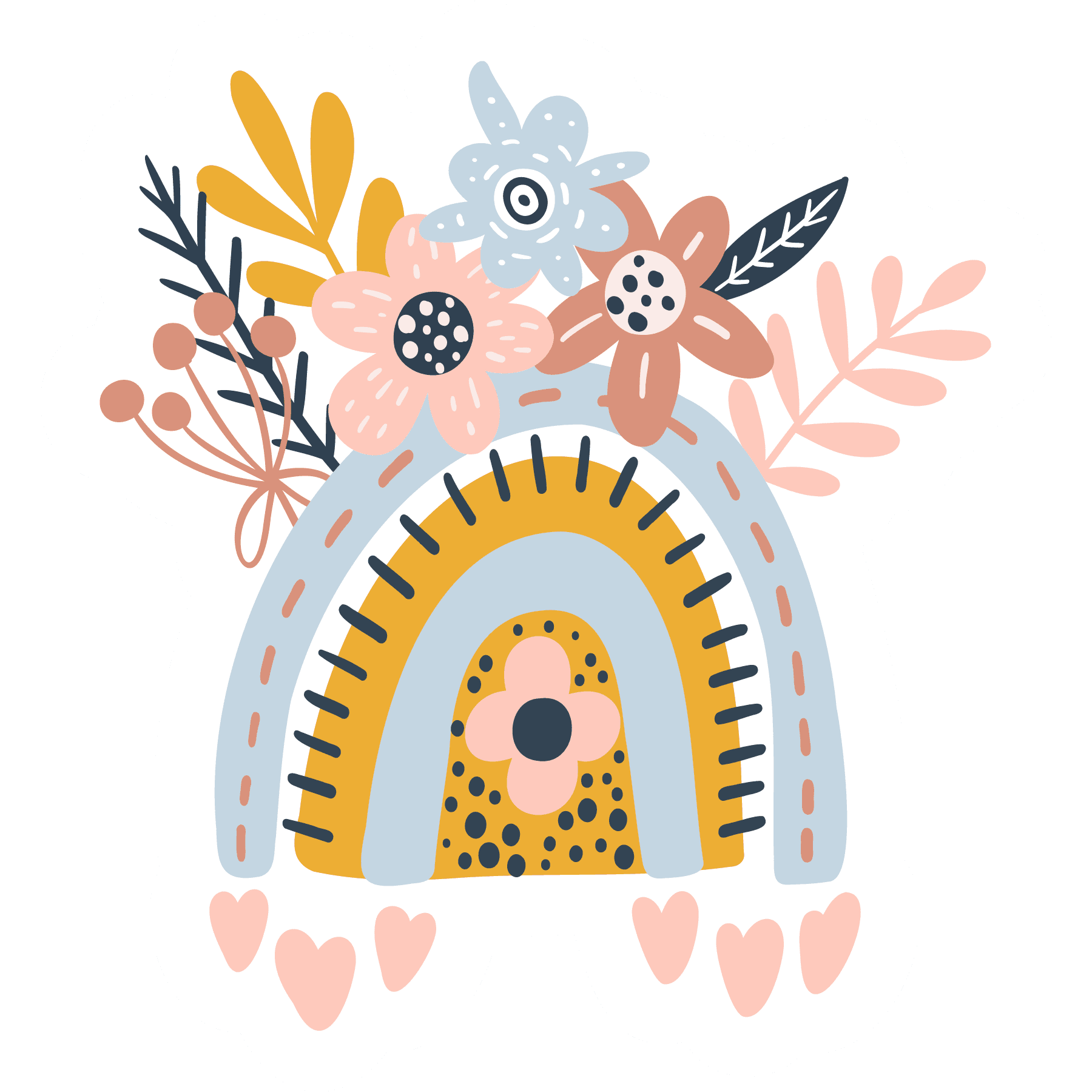 Boho Floral Rainbow Sticker