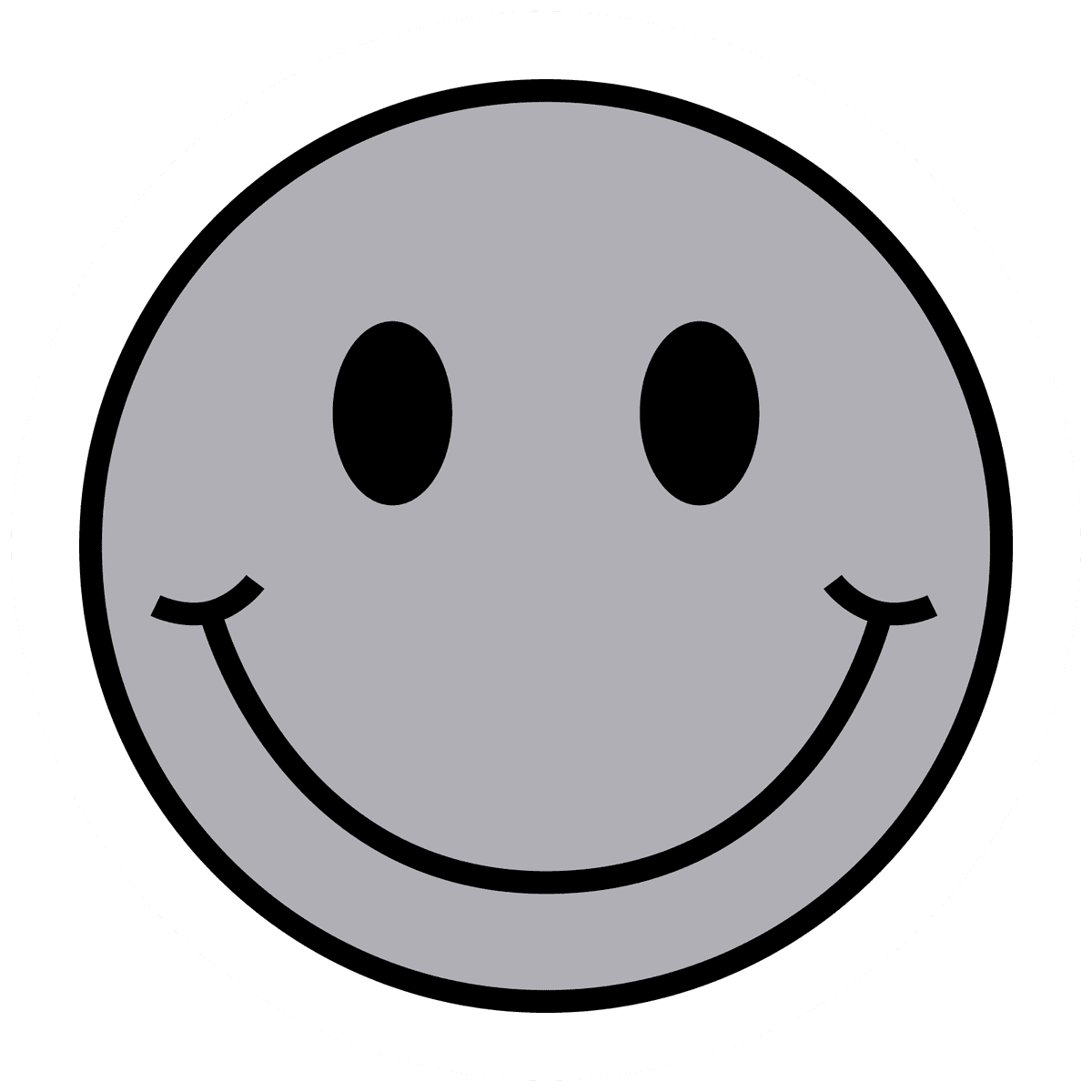 Grayscale Smiley Face Sticker