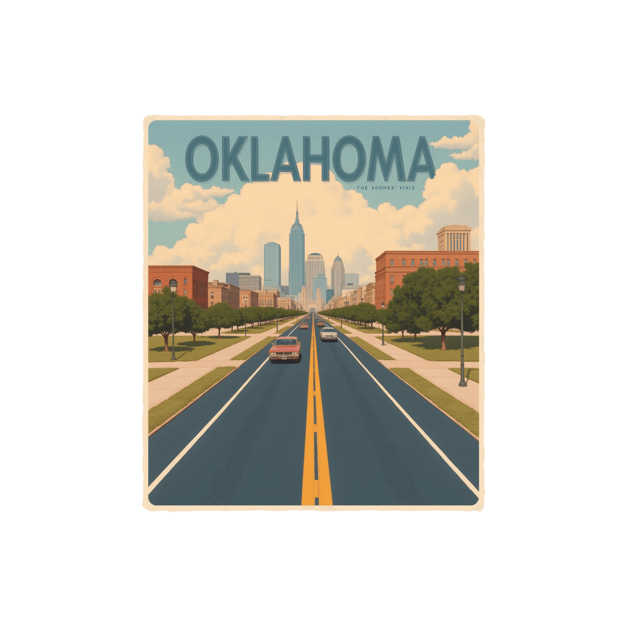 Oklahoma Sooner State Vintage Travel Sticker