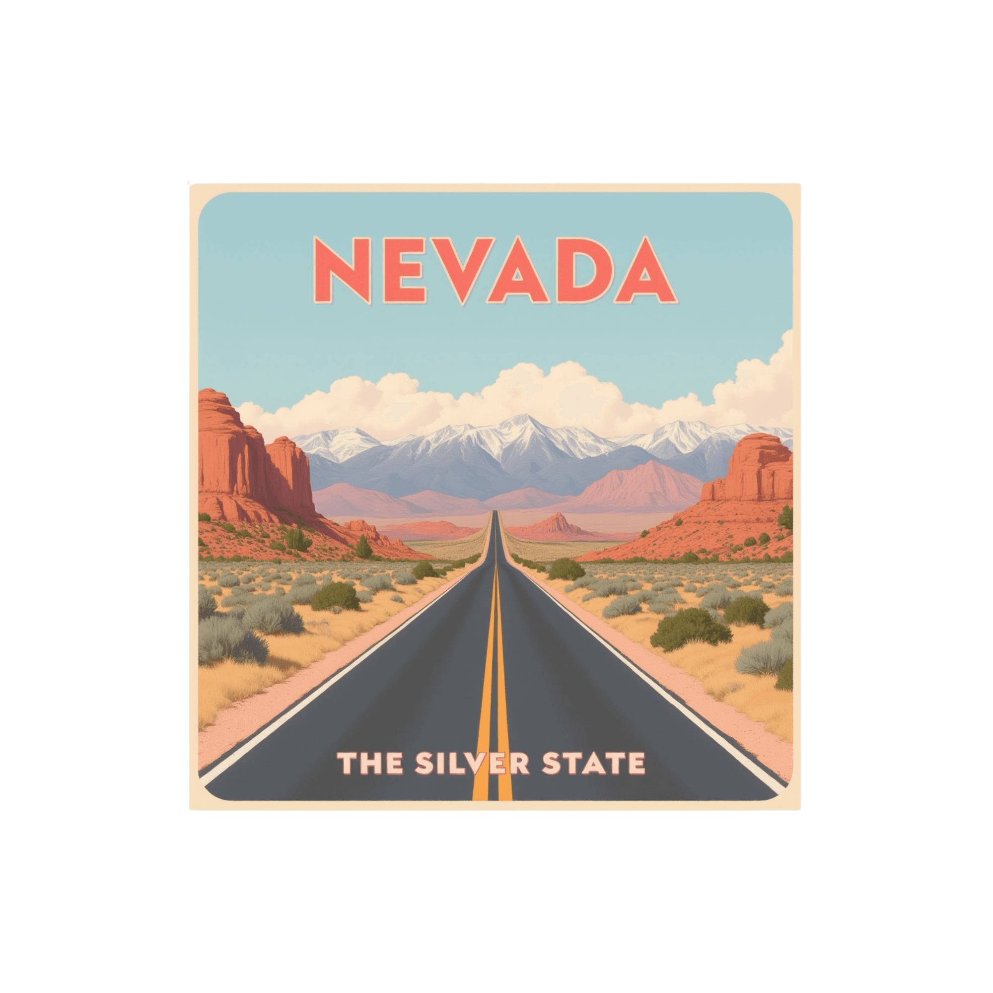 Nevada Silver State Desert Highway Sticker