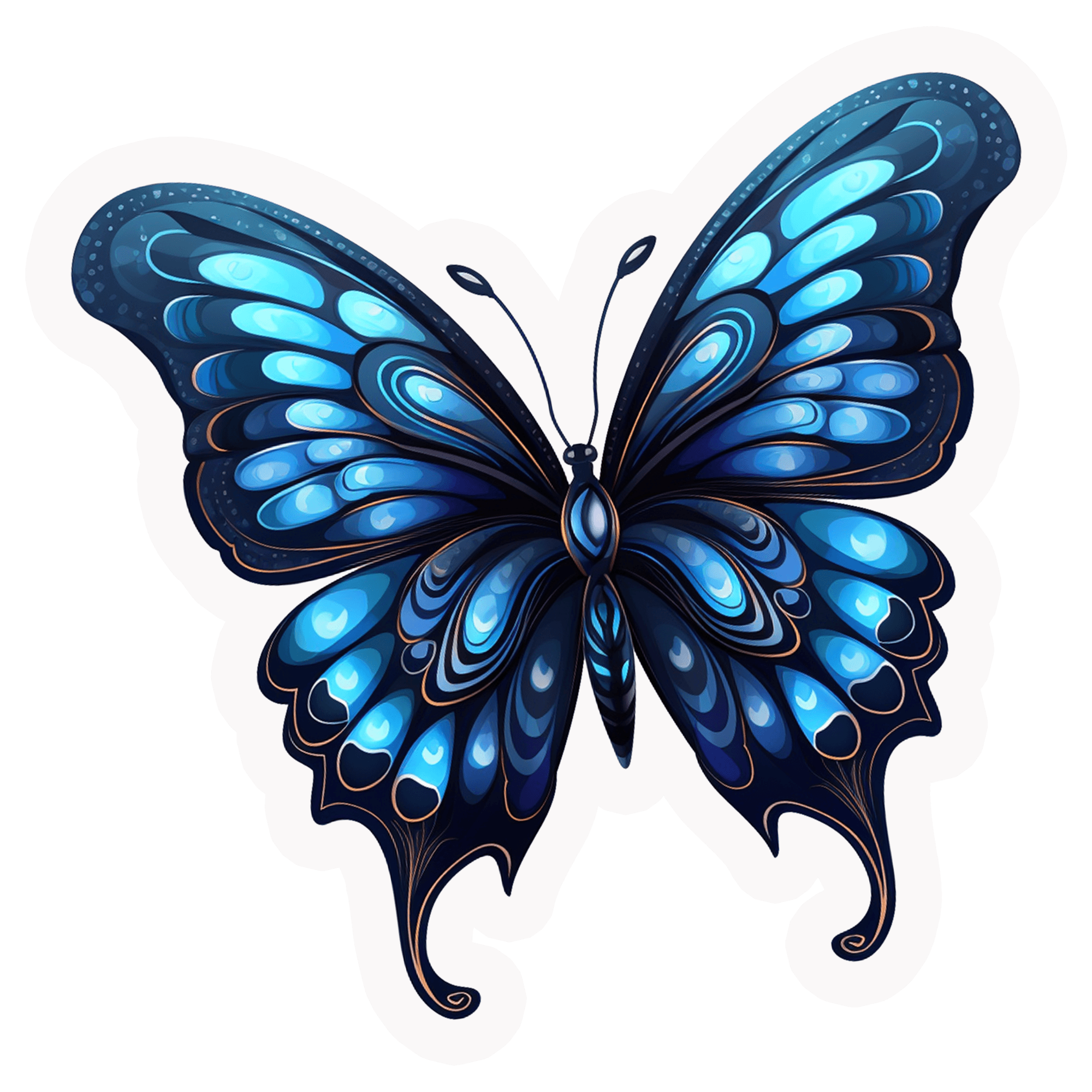 Midnight Blue Butterfly Sticker