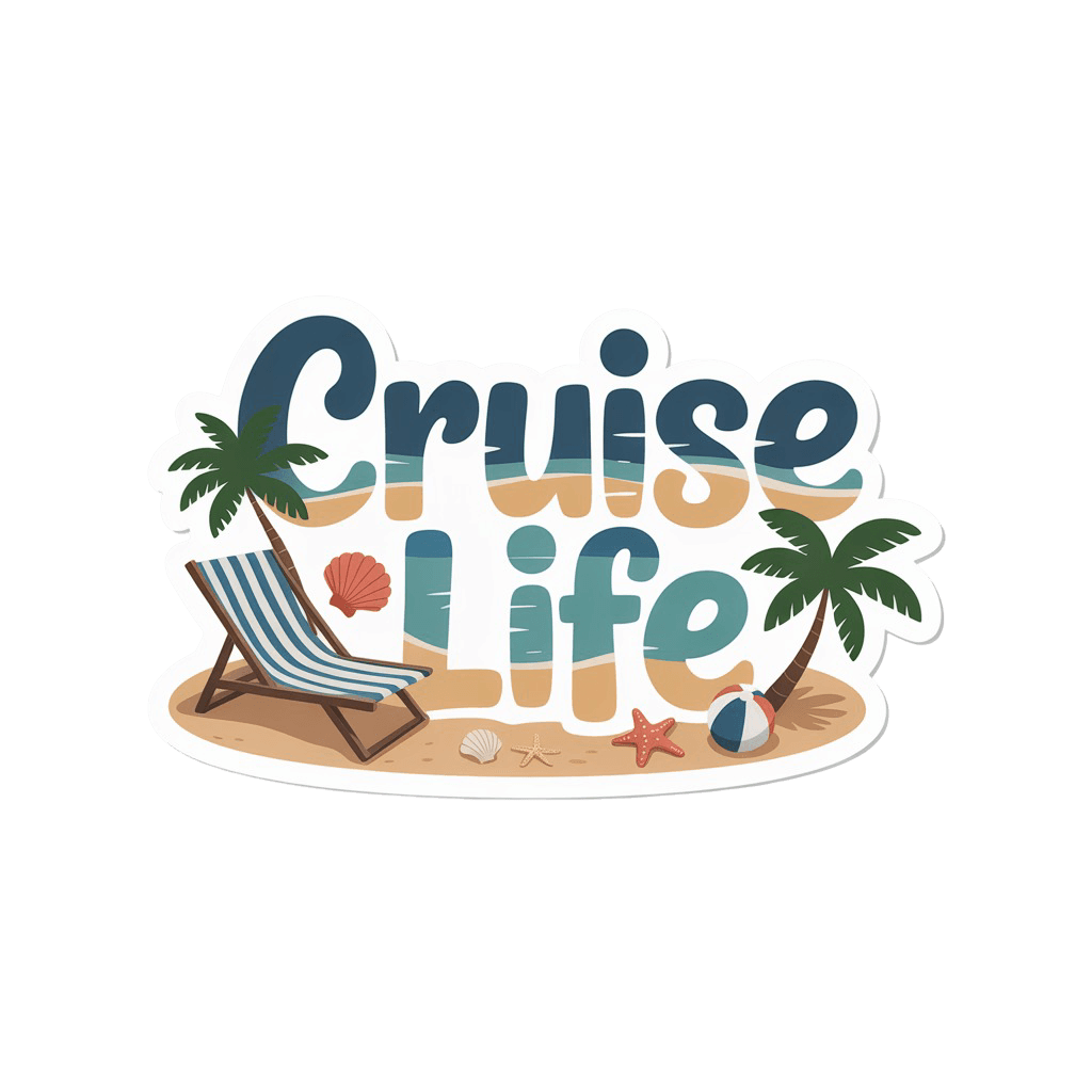 Cruise Life Beach Vibes Sticker