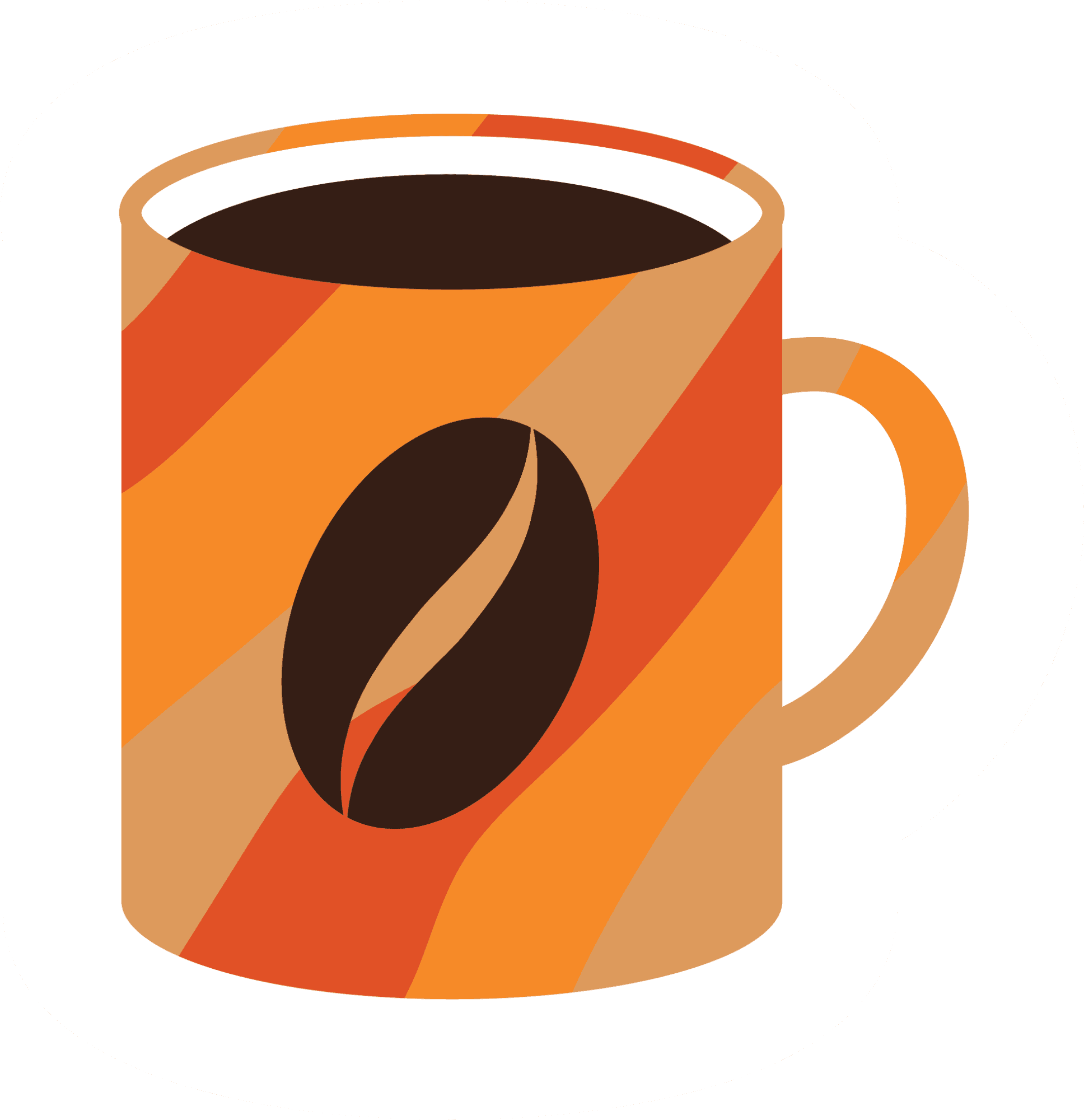 Striped Coffee Mug & Bean Sticker
