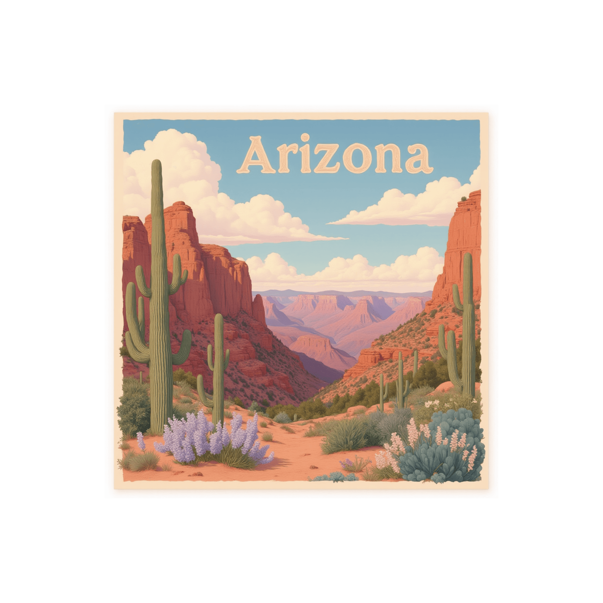 Arizona Red Rock Canyon Vintage Travel Sticker