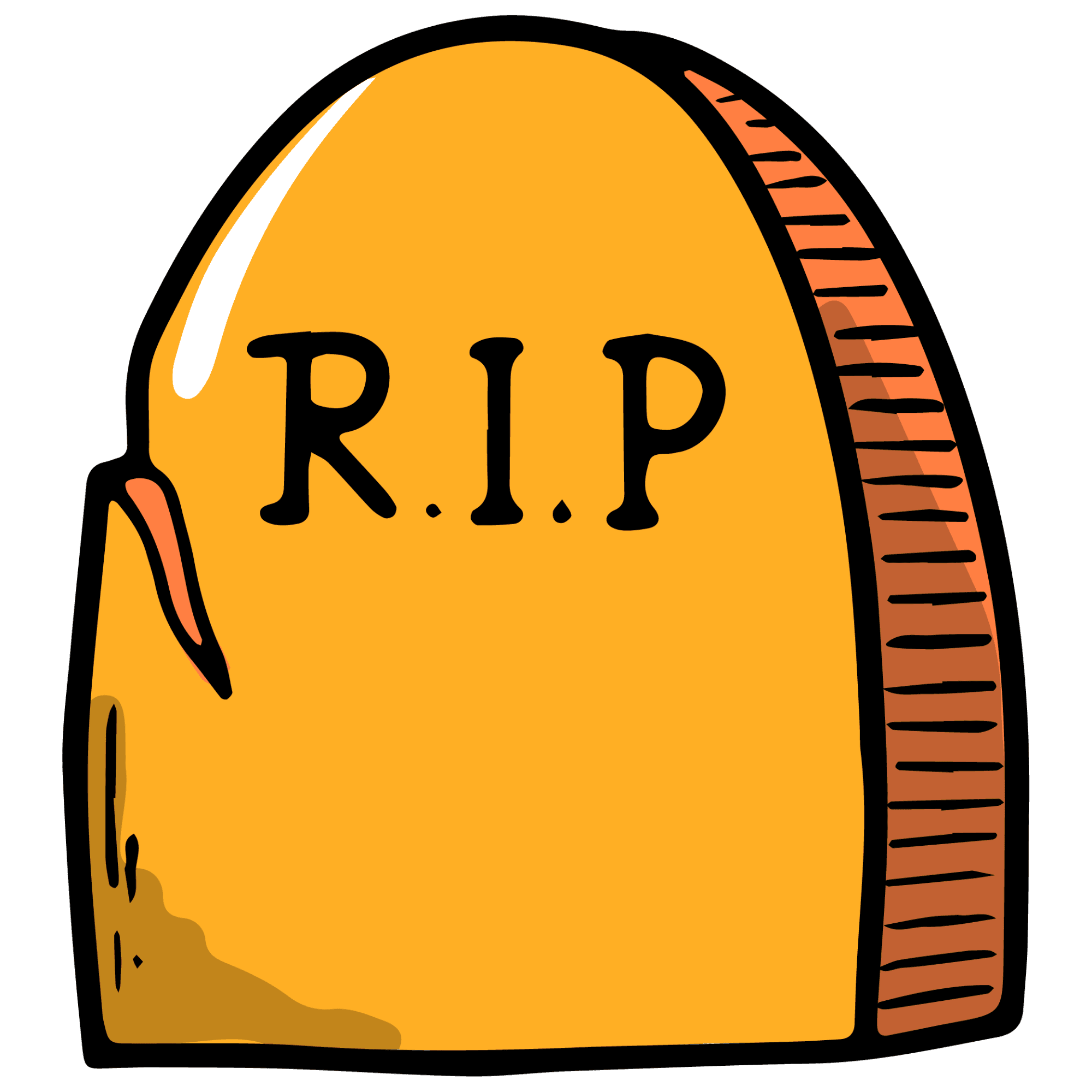 Spooky Orange R.I.P. Tombstone Sticker