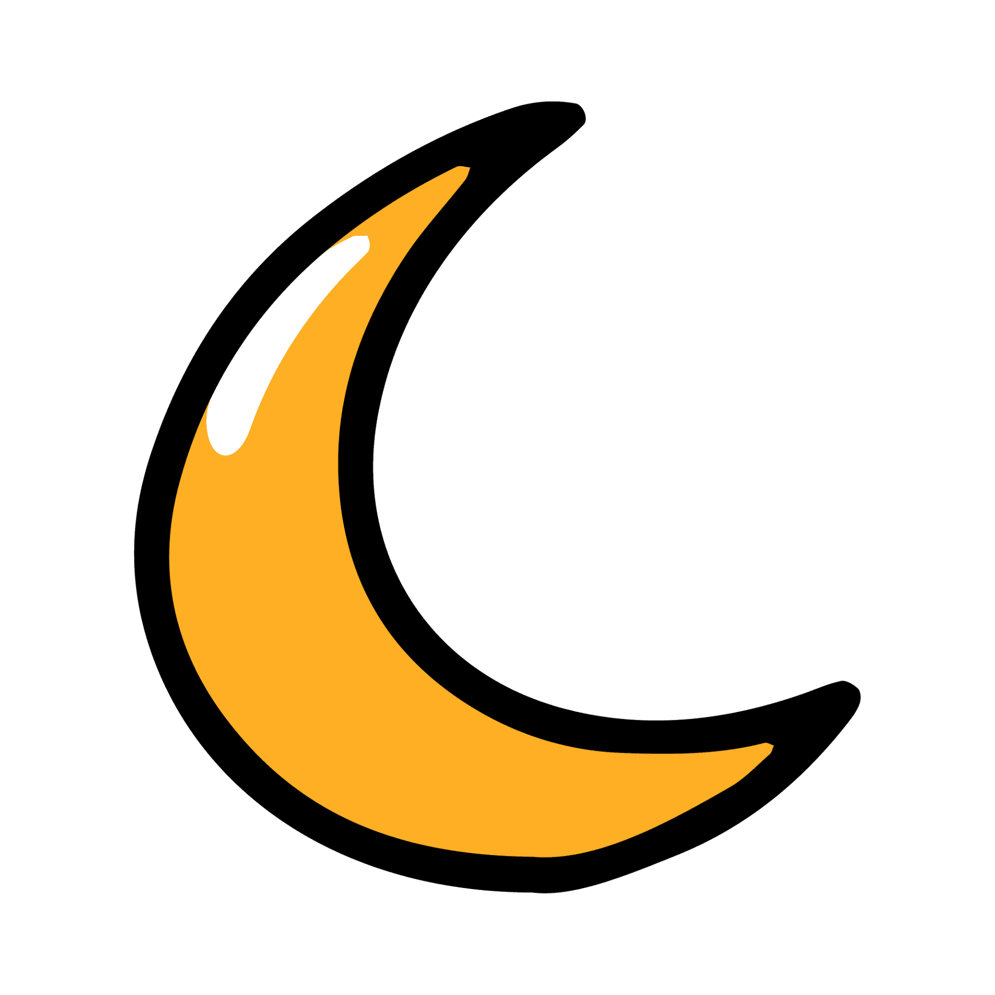 Bold Amber Crescent Moon Sticker