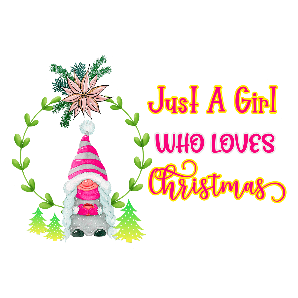 Just A Girl Who Loves Christmas Gnome Sticker