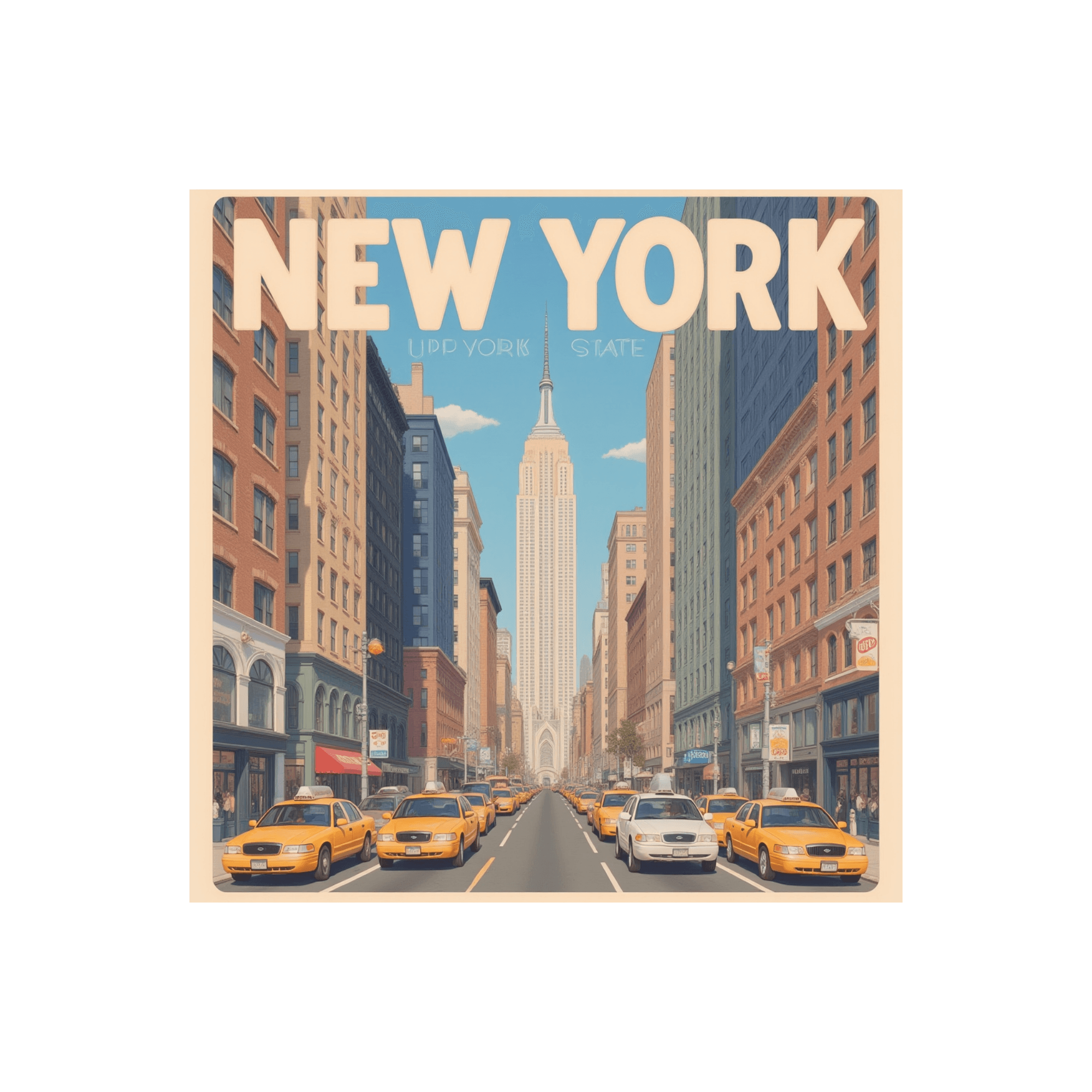 New York City Skyline Vintage Travel Sticker