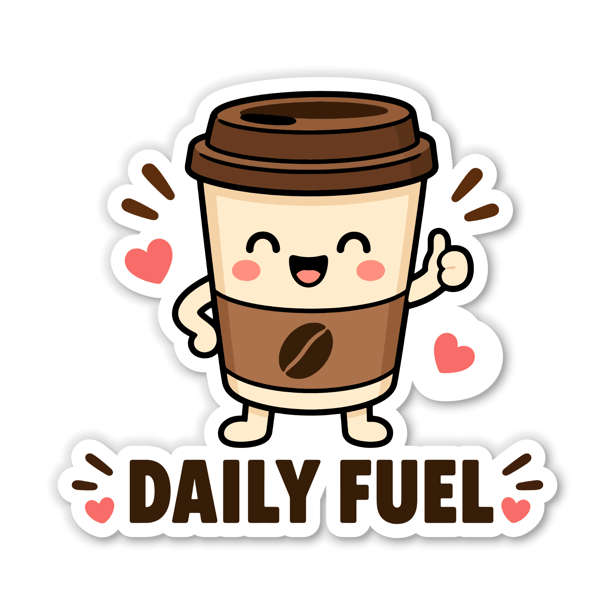 Daily Fuel Happy Coffee Cup Sticker