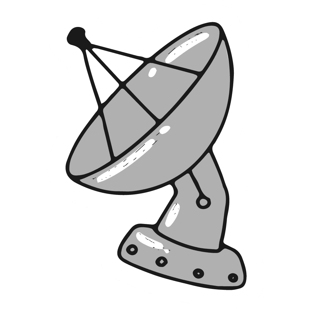 Satellite Dish Sticker - Retro Radar Vinyl Decal