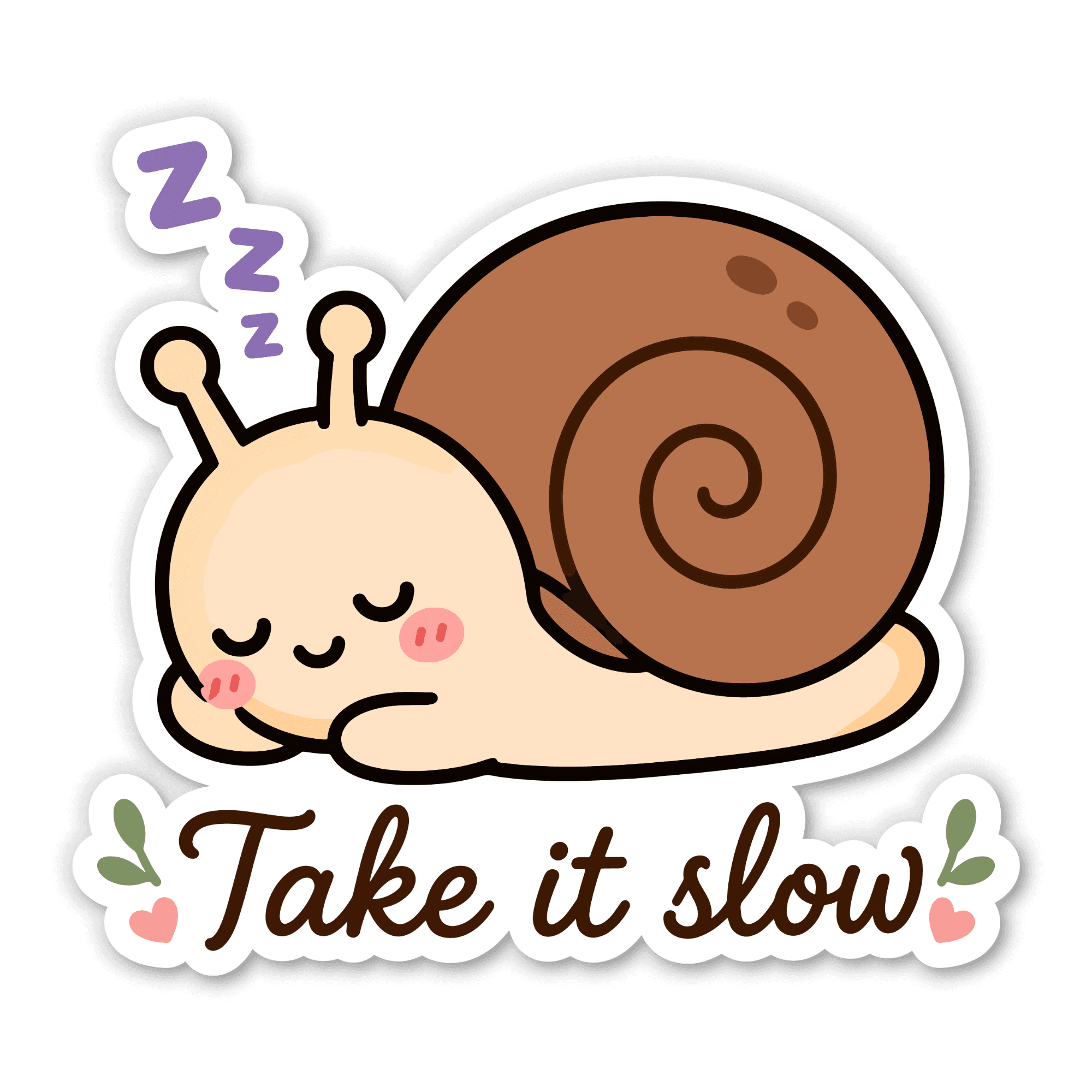 Take It Slow Sleepy Snail Sticker