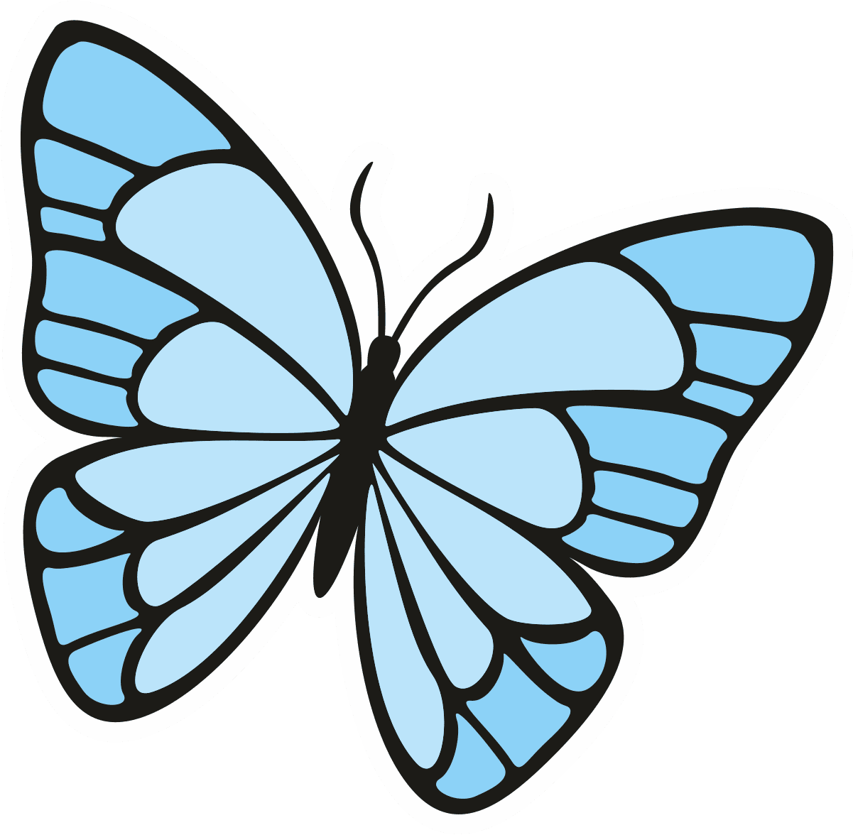 Sky Blue Butterfly Sticker