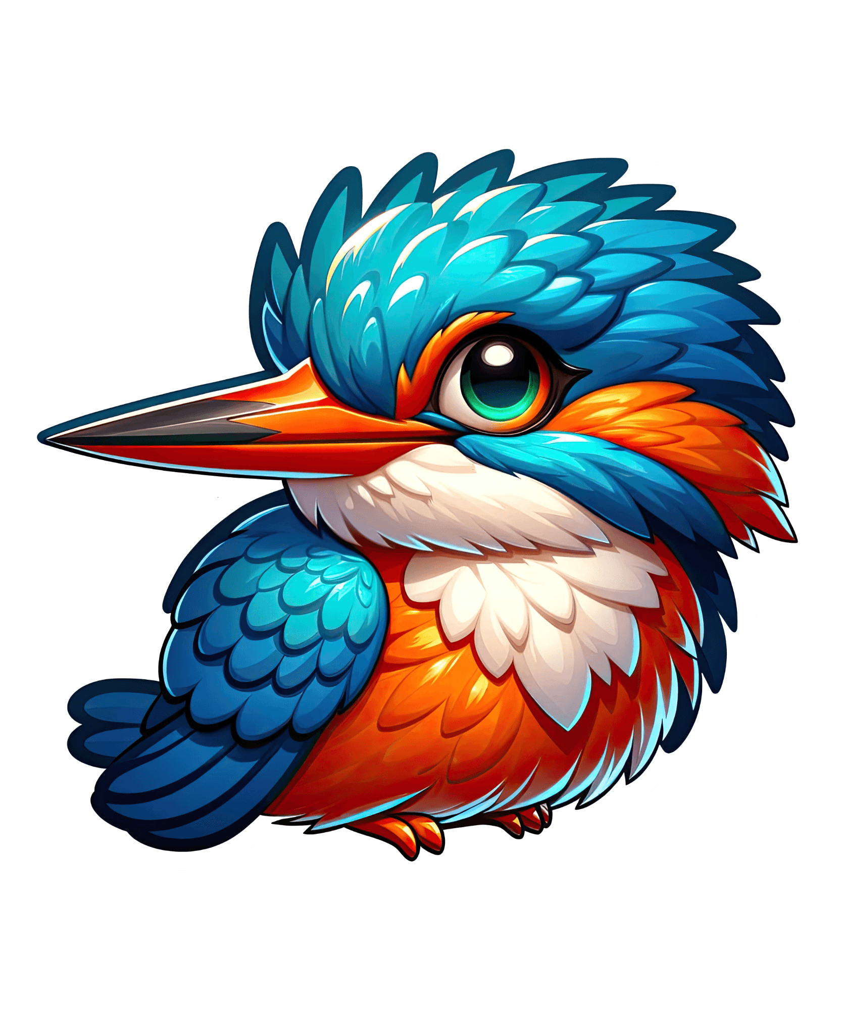 Chubby Kingfisher Sticker