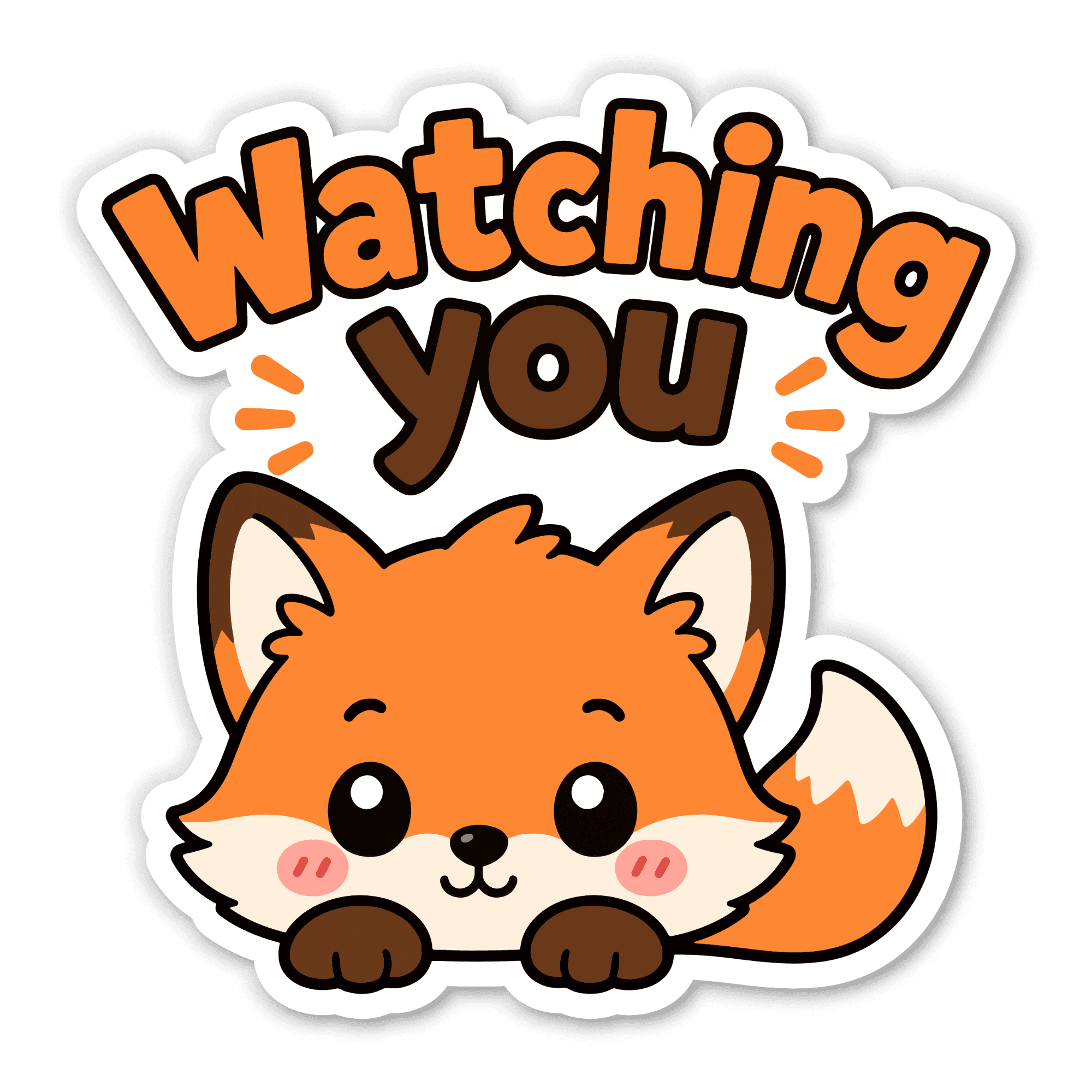 Watching You Sneaky Fox Sticker