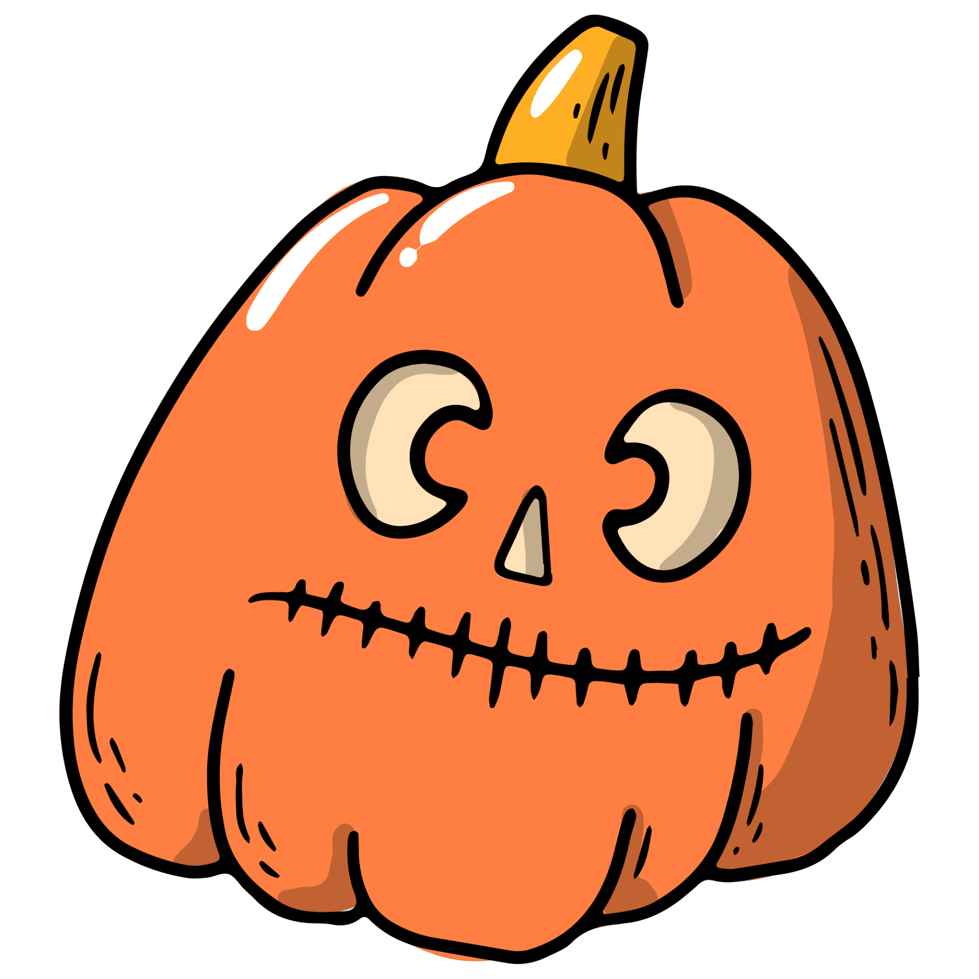 Stitched-Mouth Jack-O-Lantern Sticker