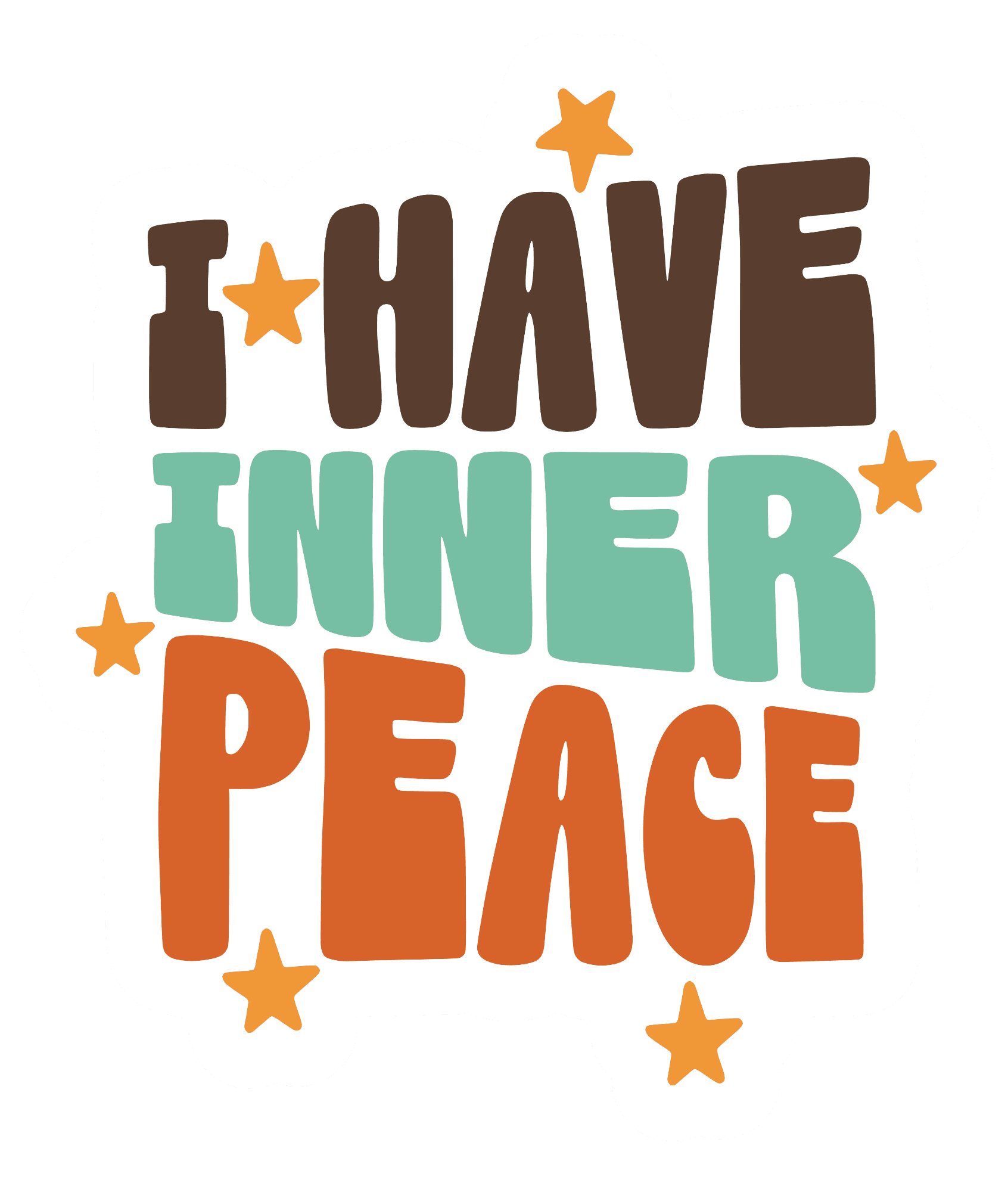 I Have Inner Peace Retro Lettering Sticker