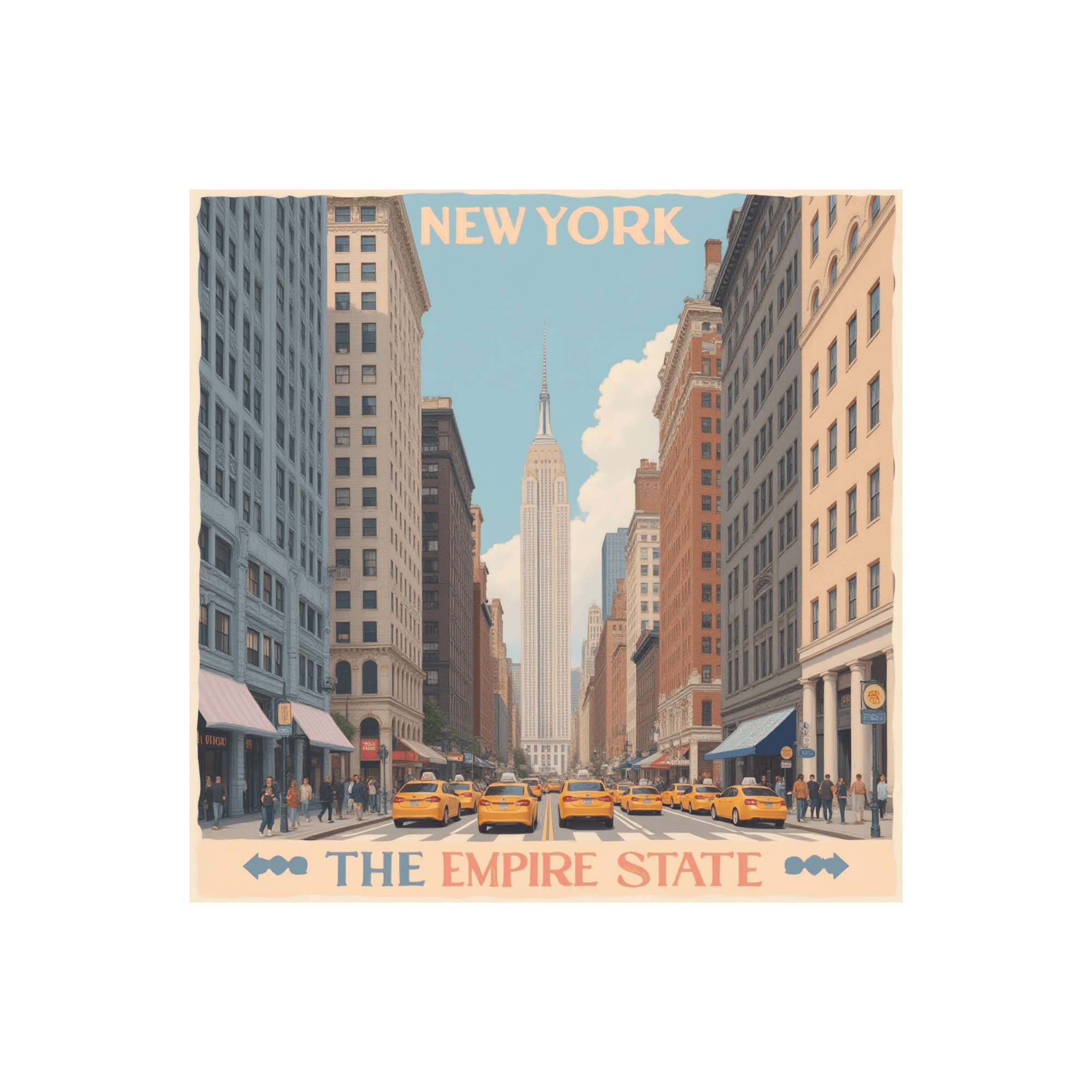New York Empire State Vintage Travel Sticker
