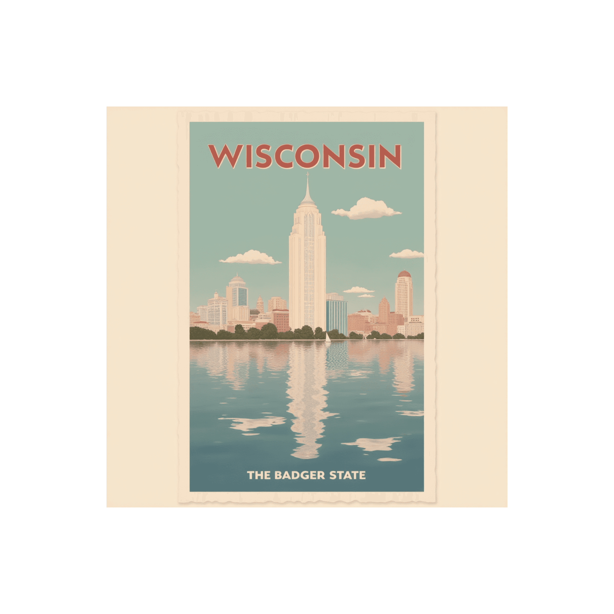 Wisconsin Badger State Vintage Travel Sticker