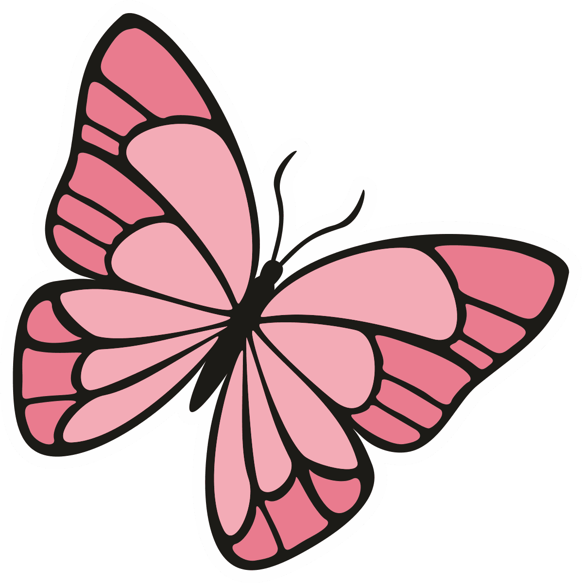 Pink Butterfly Die-Cut Sticker