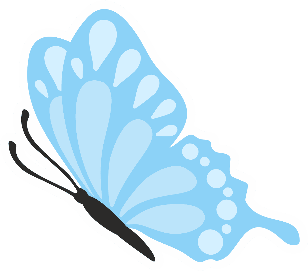 Sky Blue Butterfly Sticker