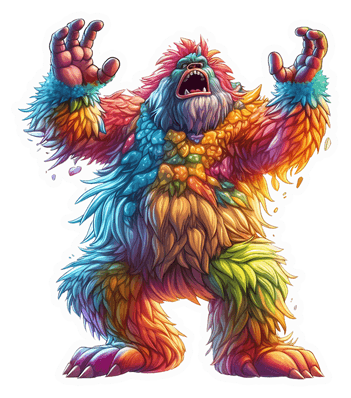 Rainbow Yeti Roar Sticker