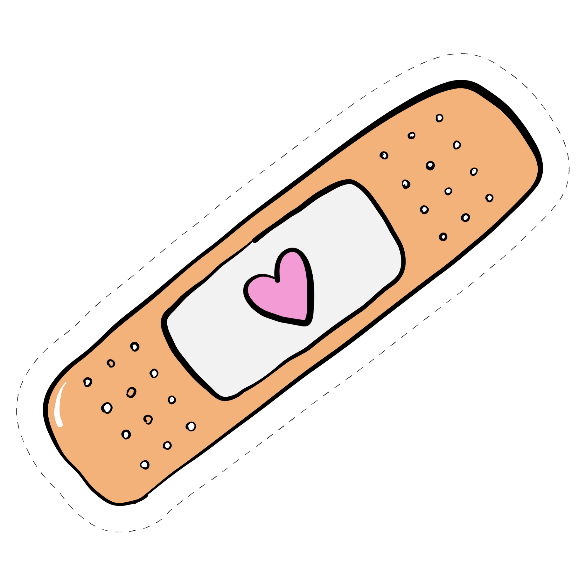 Heart Bandage Sticker – Cute Pink Band-Aid
