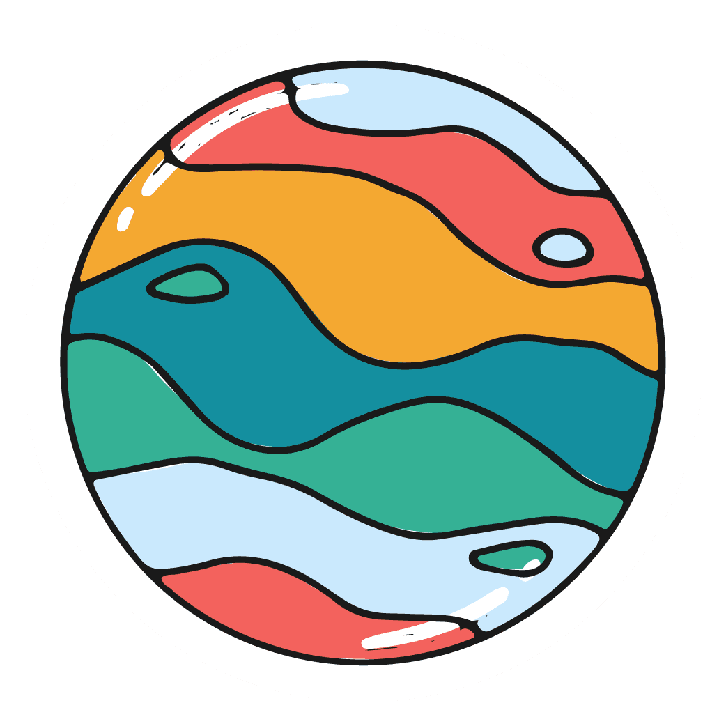Marble Planet Wavy Stripes Vinyl Sticker