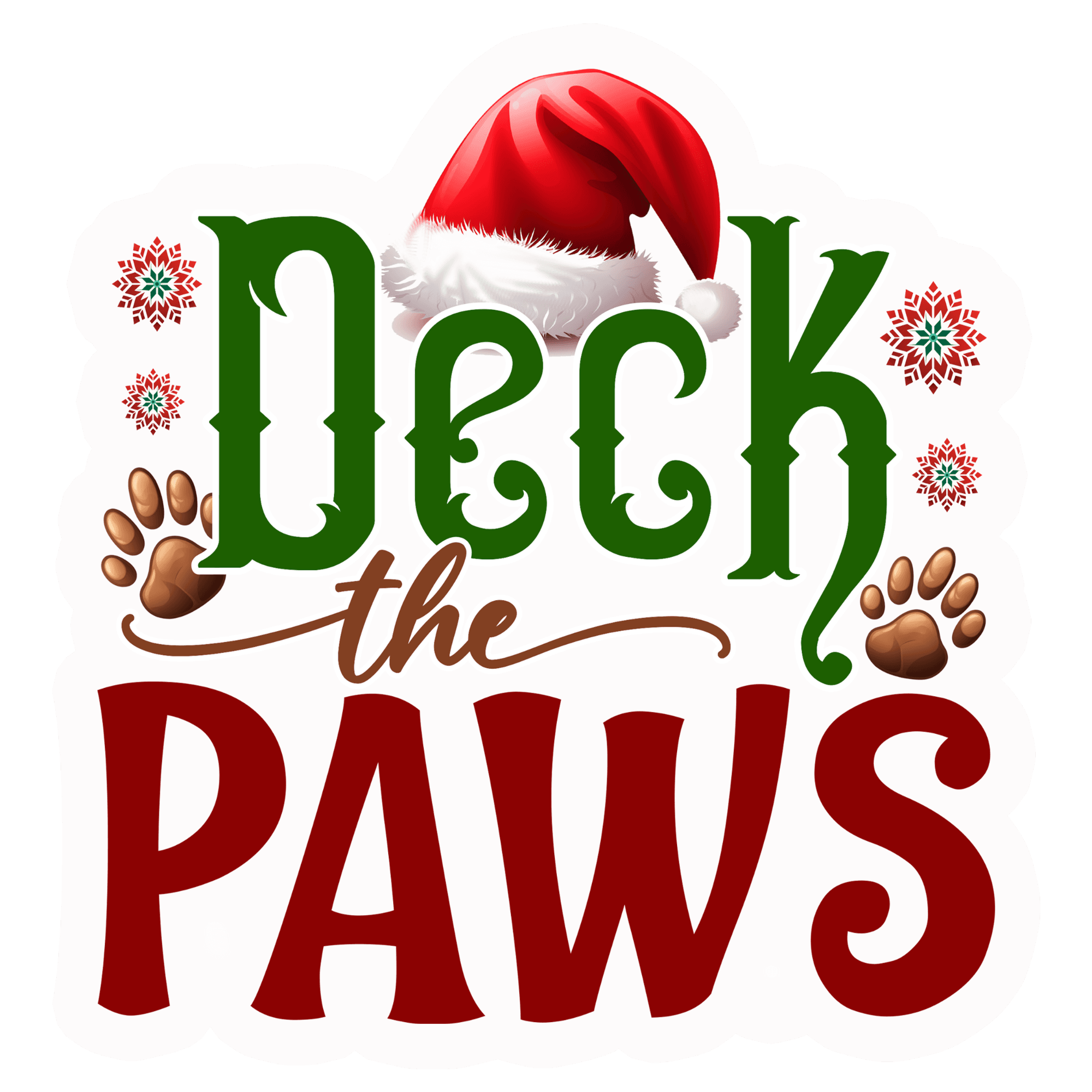Deck the Paws Santa Hat Sticker