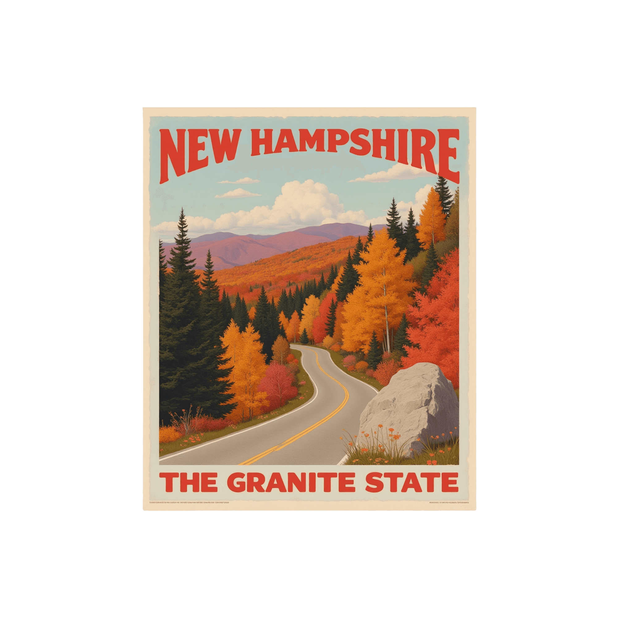 New Hampshire Granite State Vintage Travel Sticker