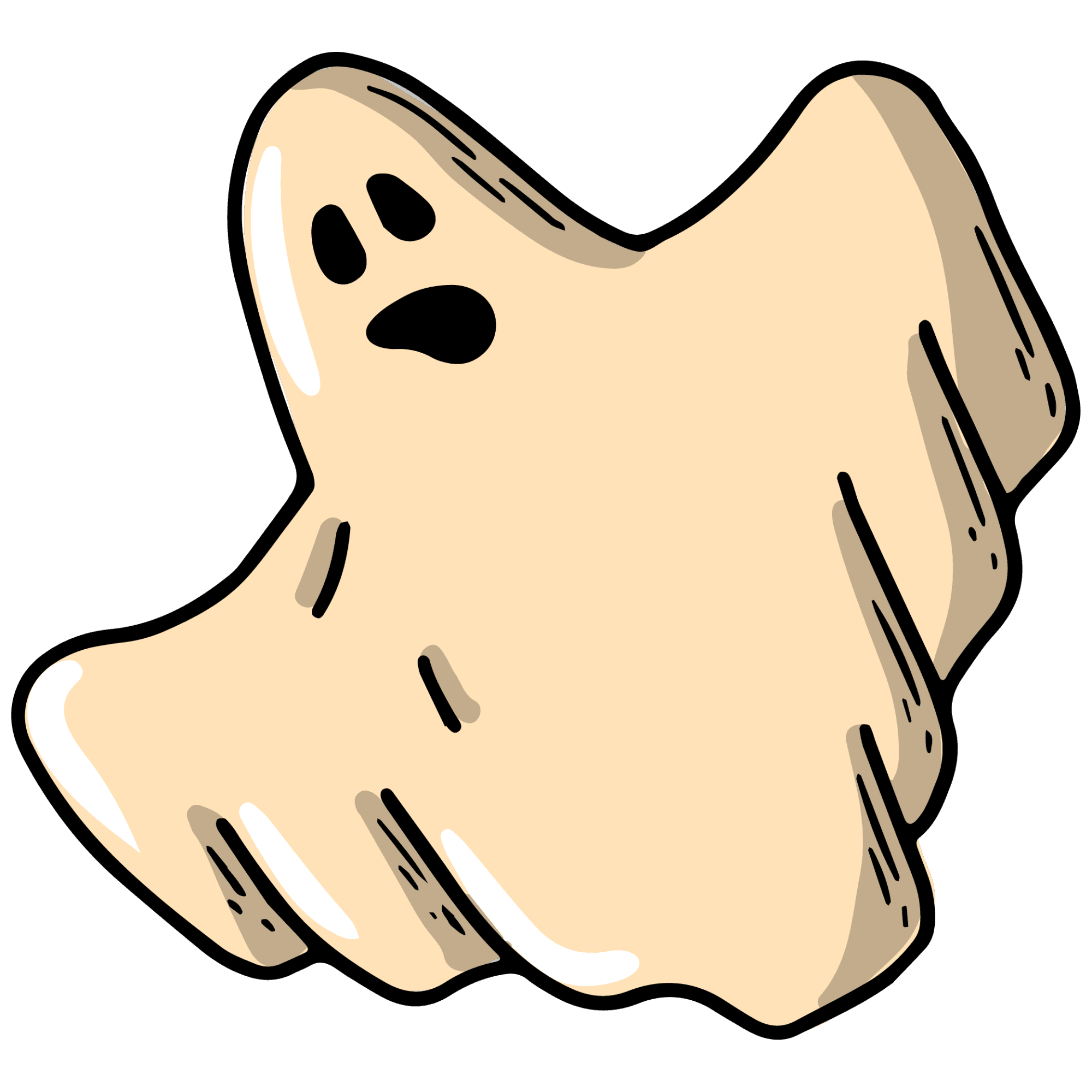 Spooky Cream Ghost Die-Cut Sticker