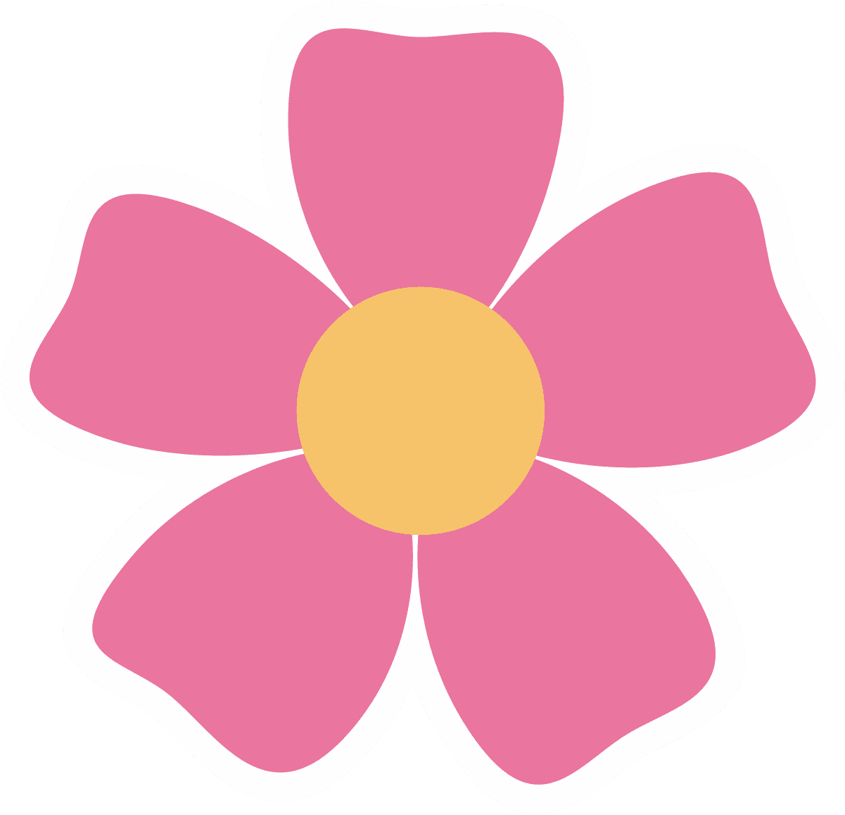Pink Petal Flower Sticker