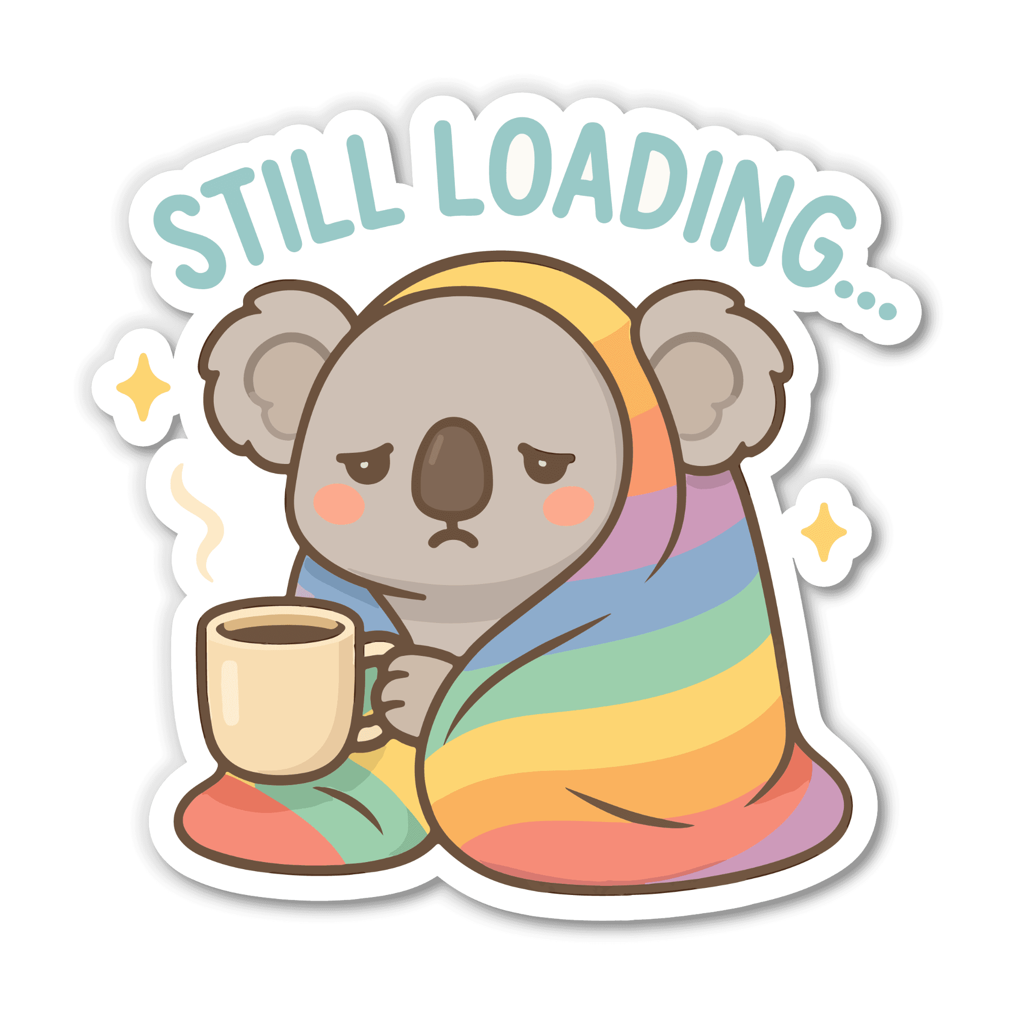 Still Loading Sleepy Koala Coffee Sticker