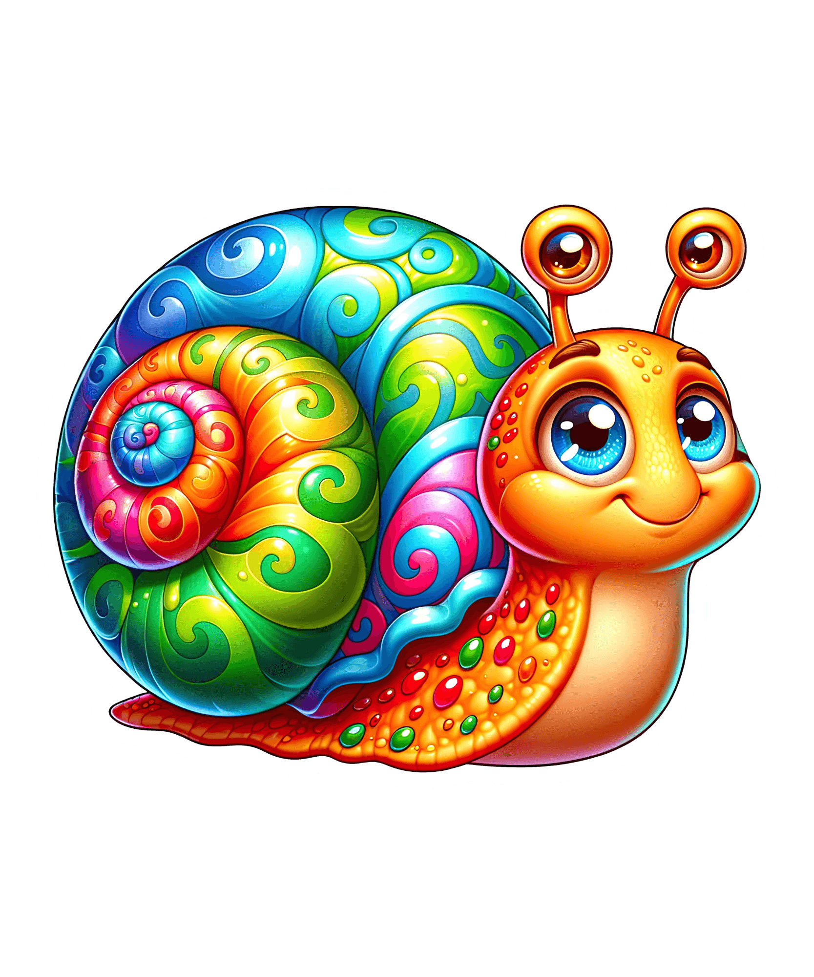 Rainbow Swirl Snail Sticker