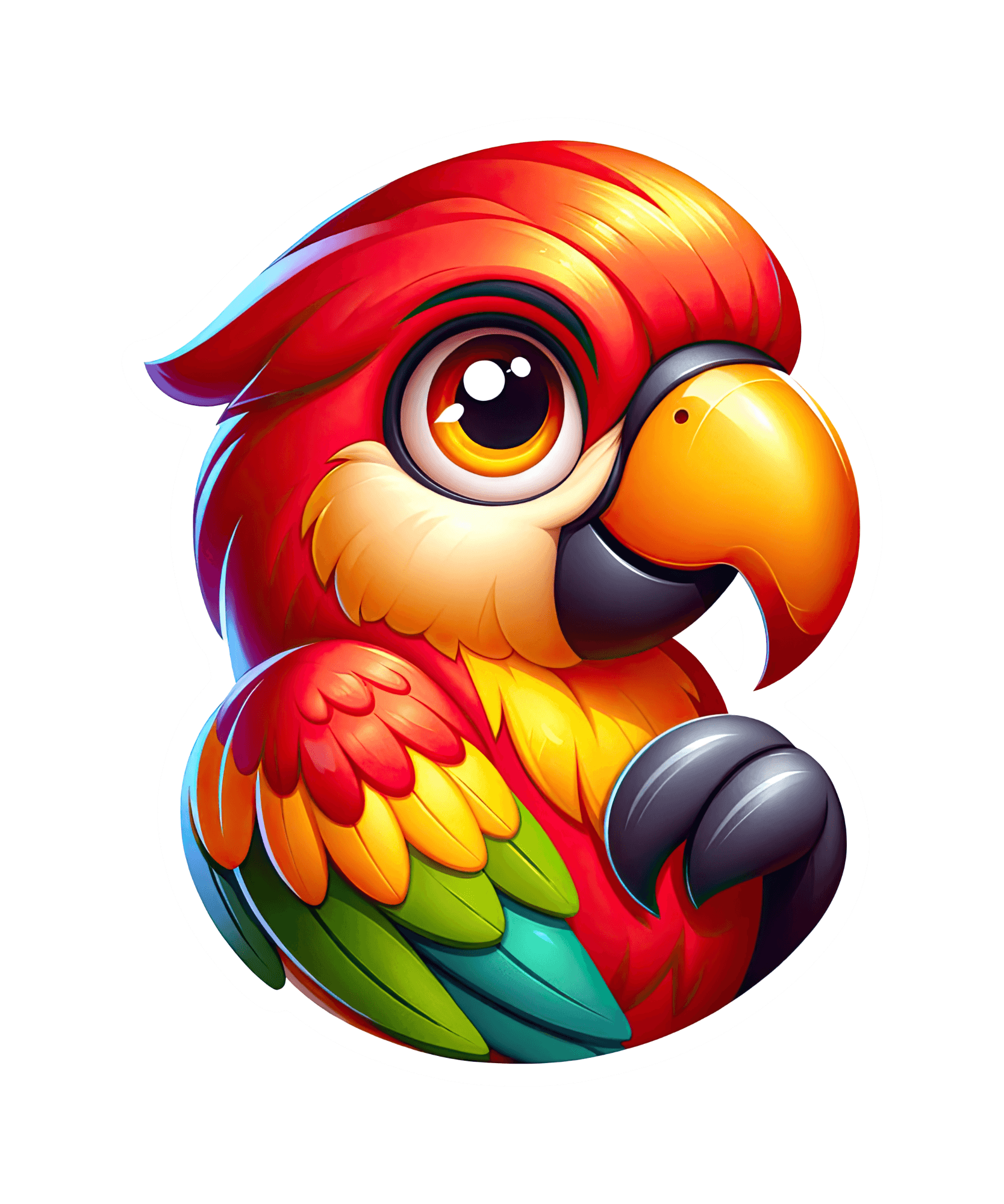 Chubby Scarlet Macaw Sticker
