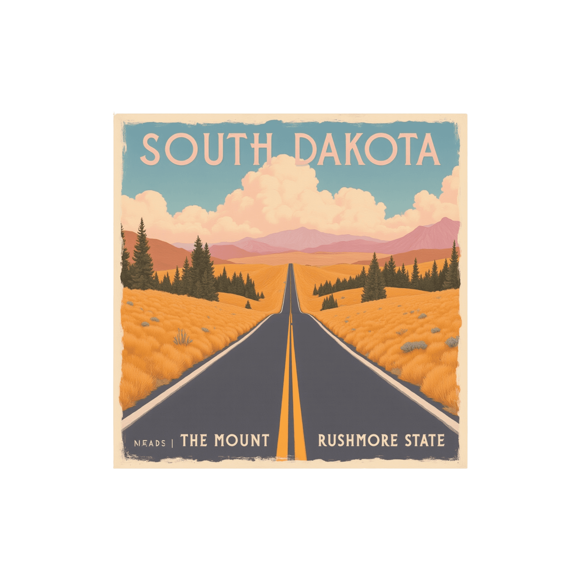 South Dakota Golden Prairie Highway Sticker