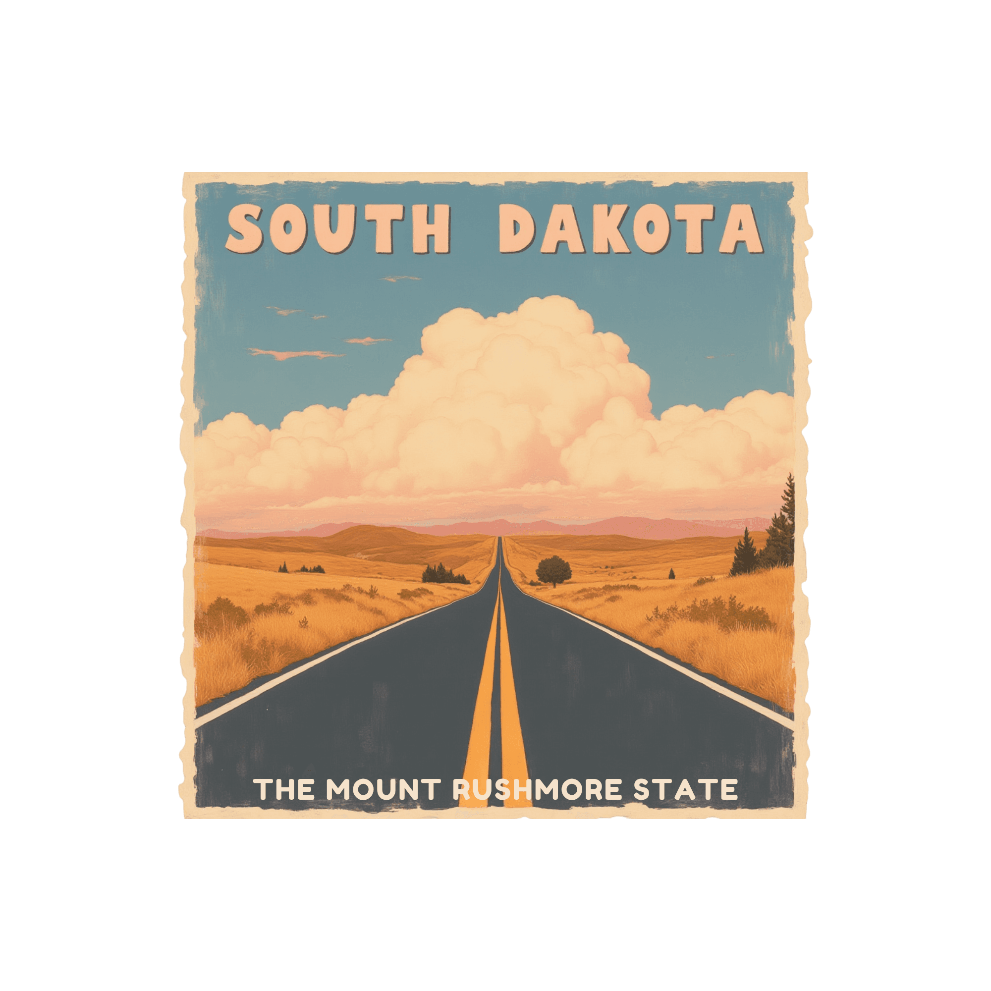 South Dakota Mount Rushmore State Prairie Highway Sticker