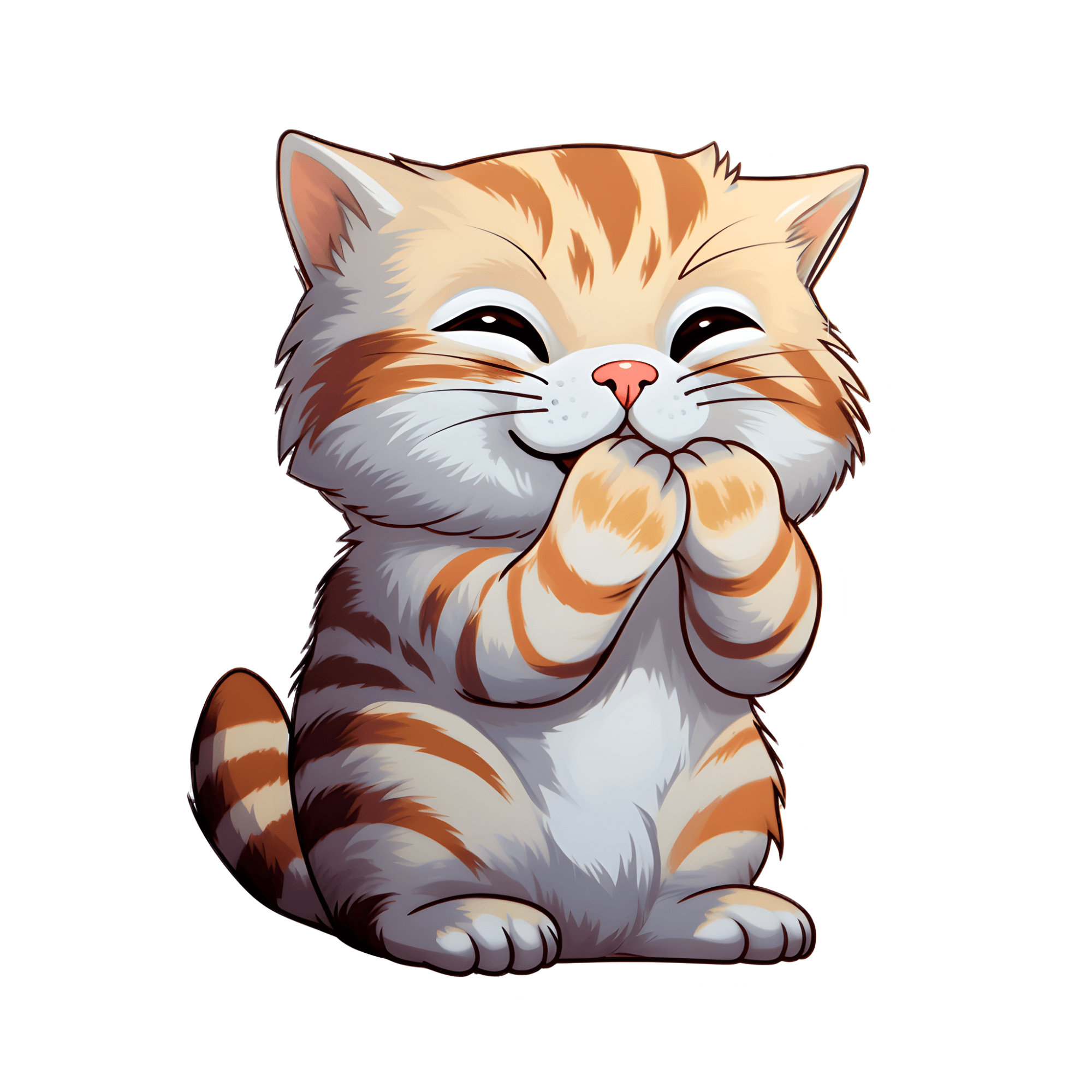 Bashful Ginger Tabby Cat Sticker
