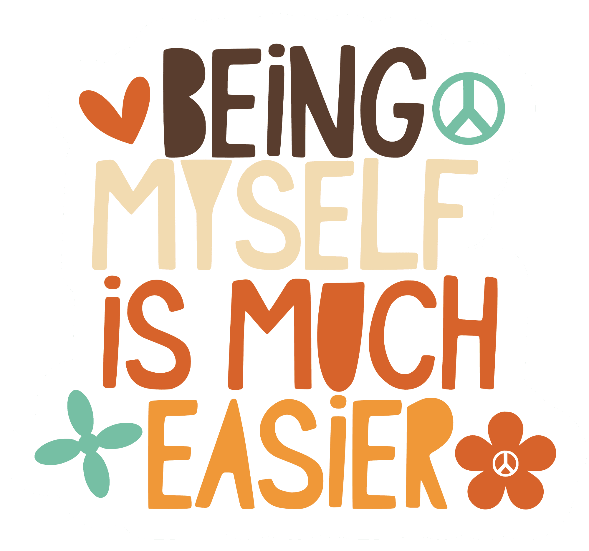 Being Myself Is Much Easier Retro Sticker