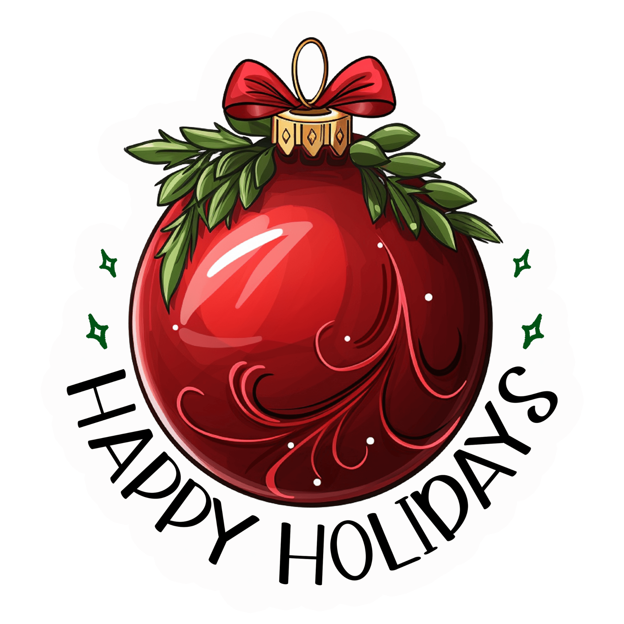 Happy Holidays Red Ornament Sticker