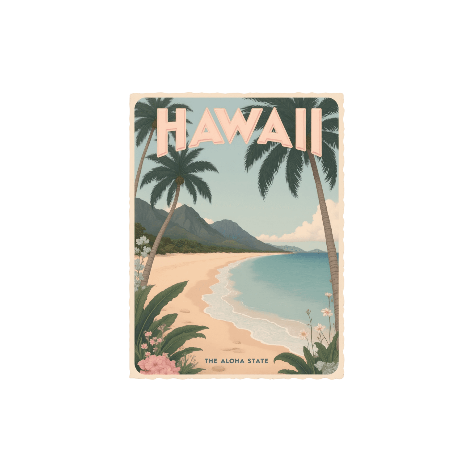 Hawaii Vintage Travel Poster Sticker