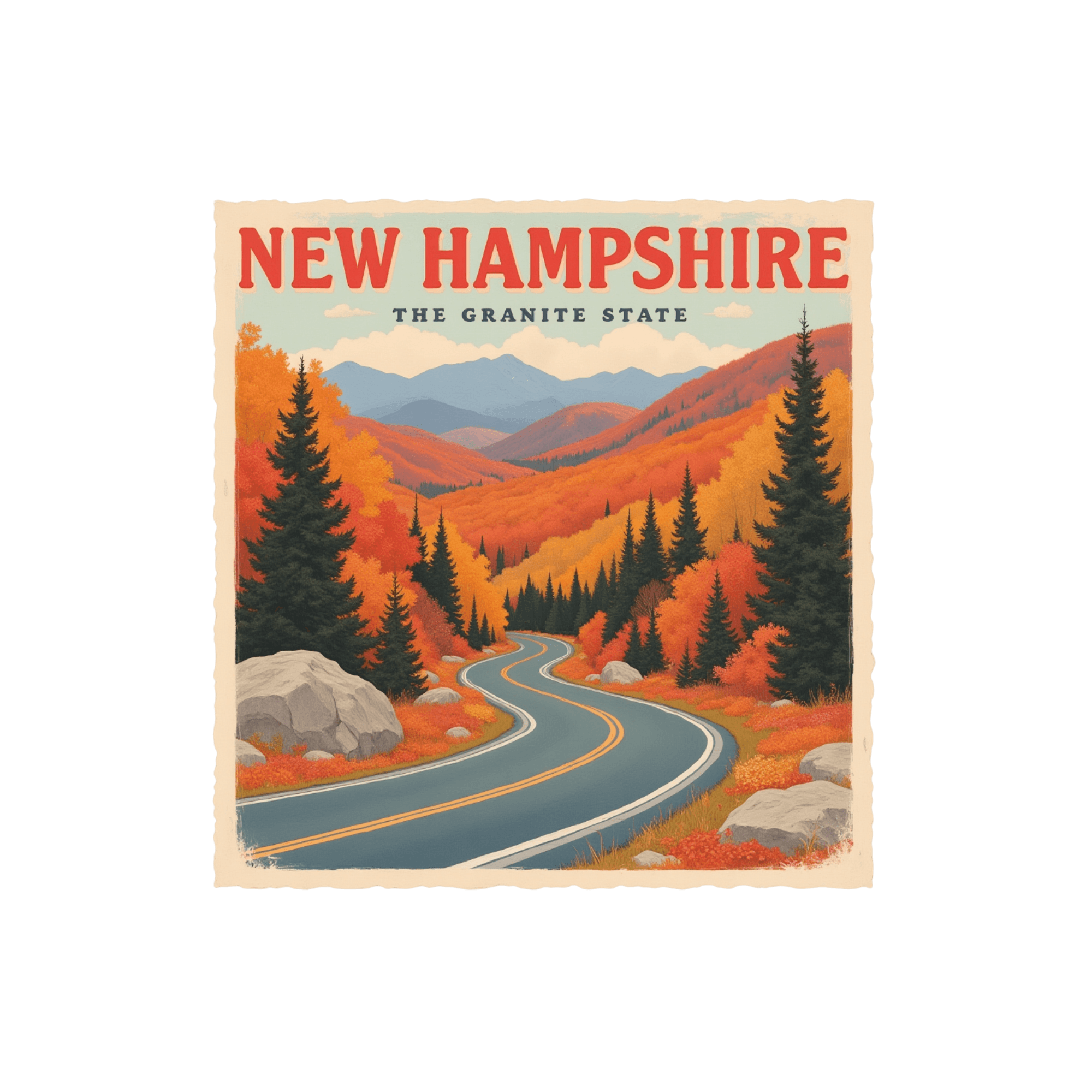New Hampshire Granite State Fall Foliage Sticker