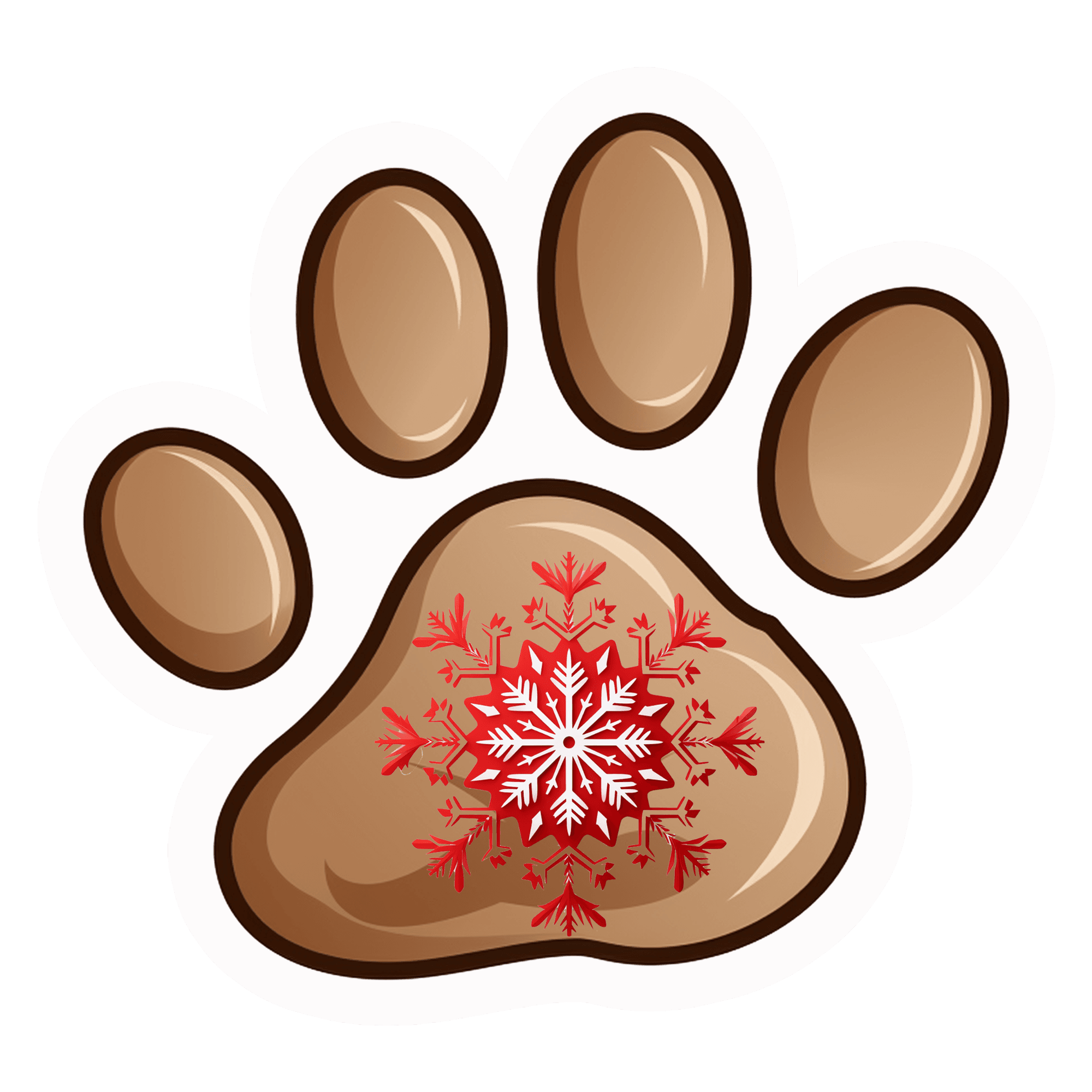 Snowflake Paw Print Winter Sticker