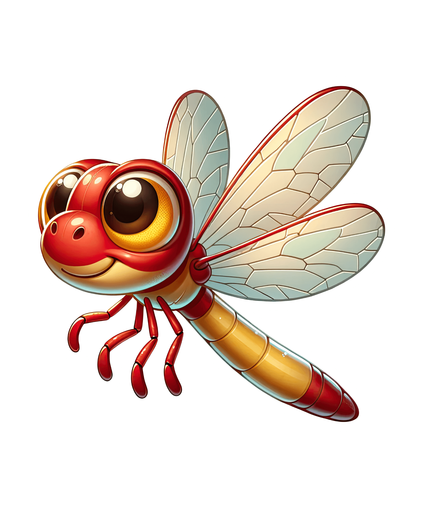 Big-Eyed Red Dragonfly Sticker