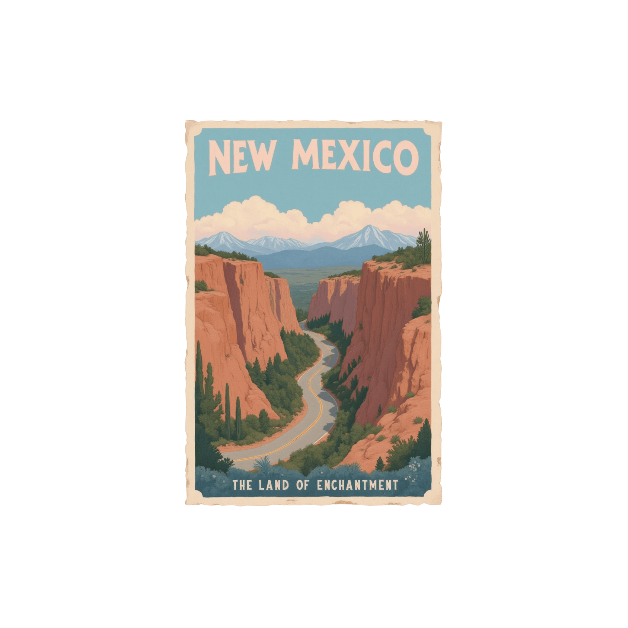 New Mexico Land of Enchantment Vintage Travel Sticker