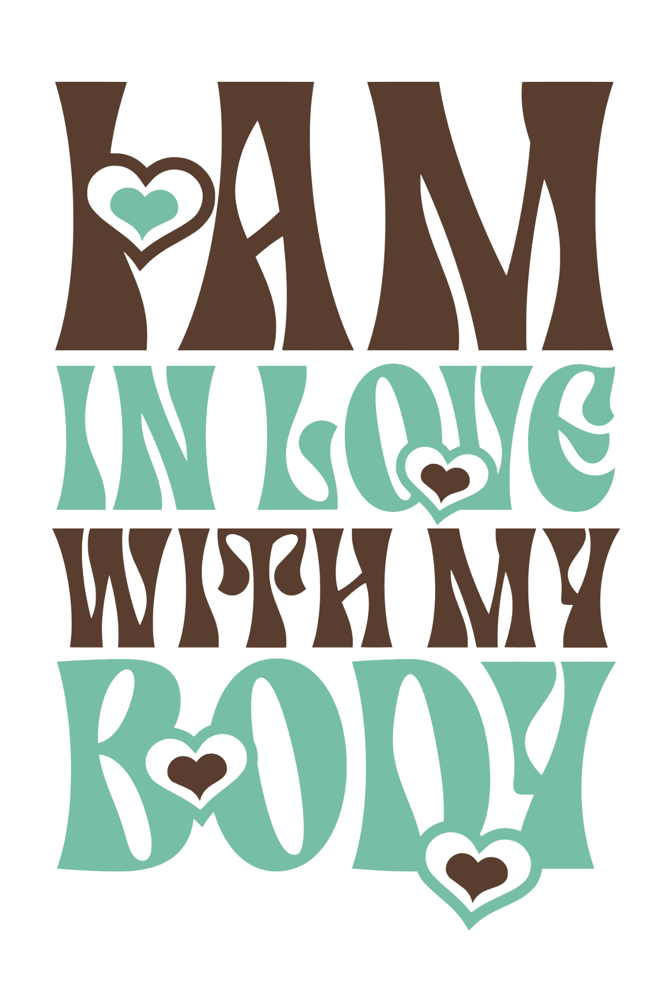 I Am In Love With My Body Retro Sticker