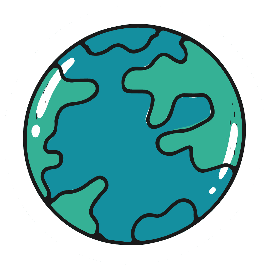 Doodle Earth Planet Vinyl Sticker