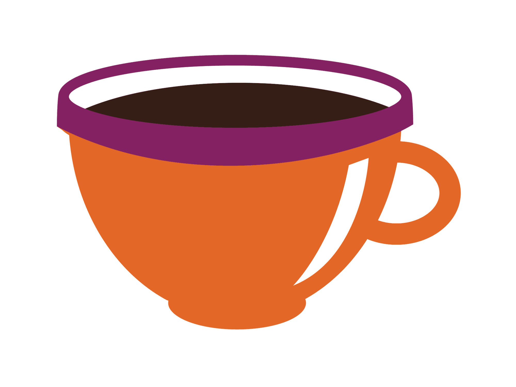 Orange & Purple Coffee Cup Sticker