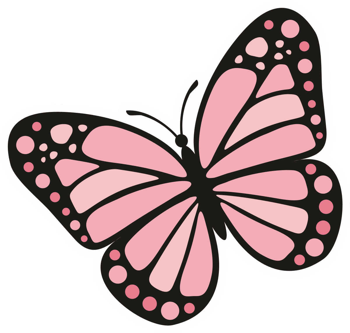 Pink Monarch Butterfly Vinyl Sticker