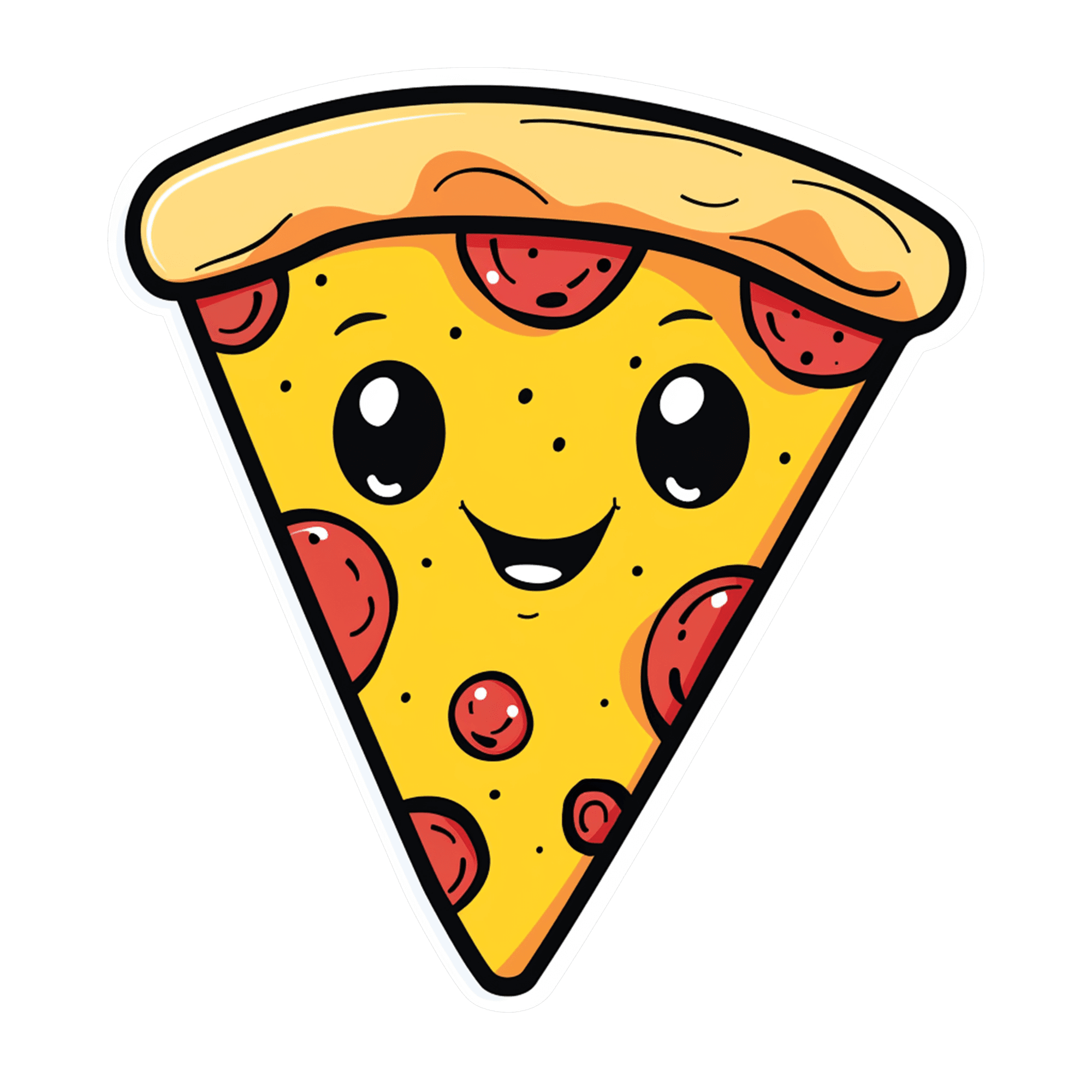 Happy Pepperoni Pizza Slice Sticker
