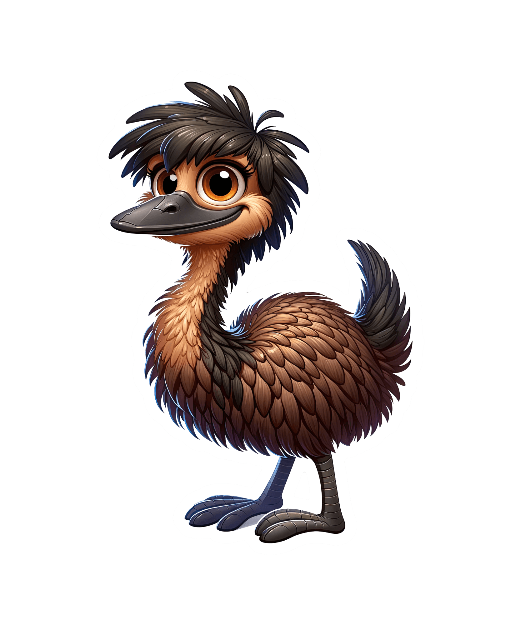 Big-Eyed Baby Emu Sticker